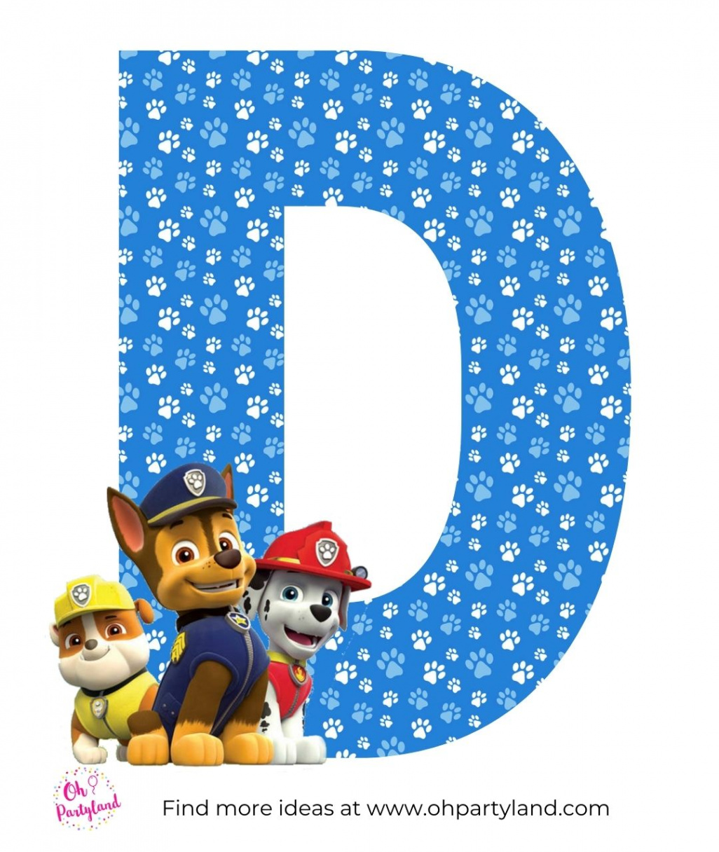 Paw Patrol Alphabet - oh partyland