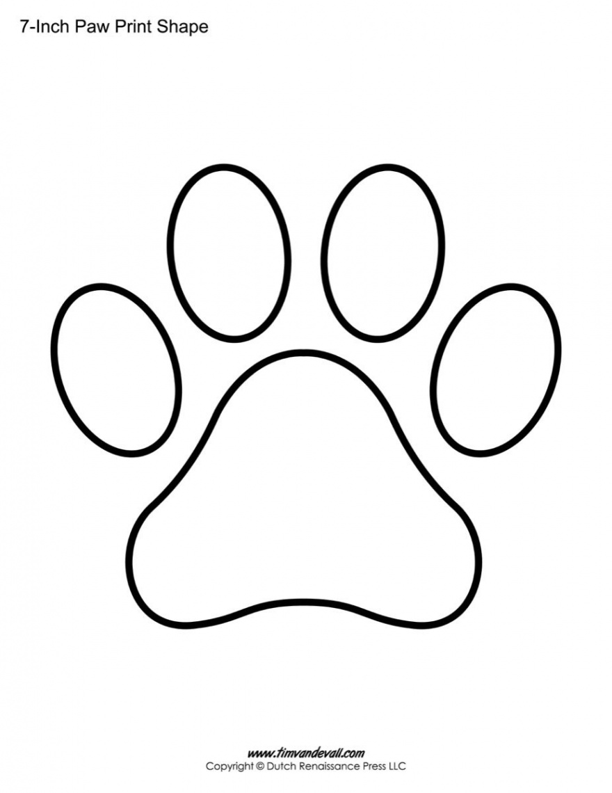 Paw Print Template Shapes  Blank Printable Shapes  Paw stencil