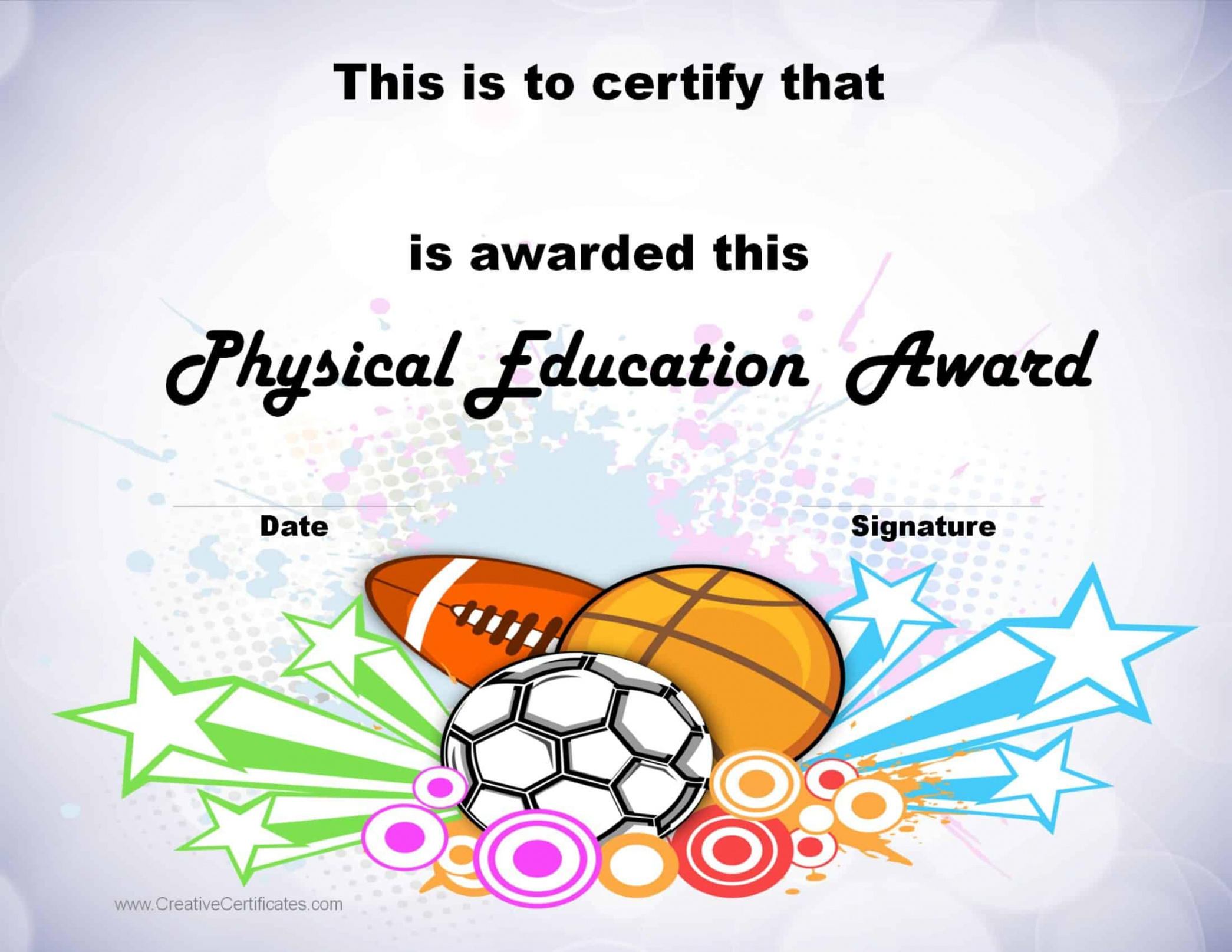 Physical Education Awards and Certificates - Free