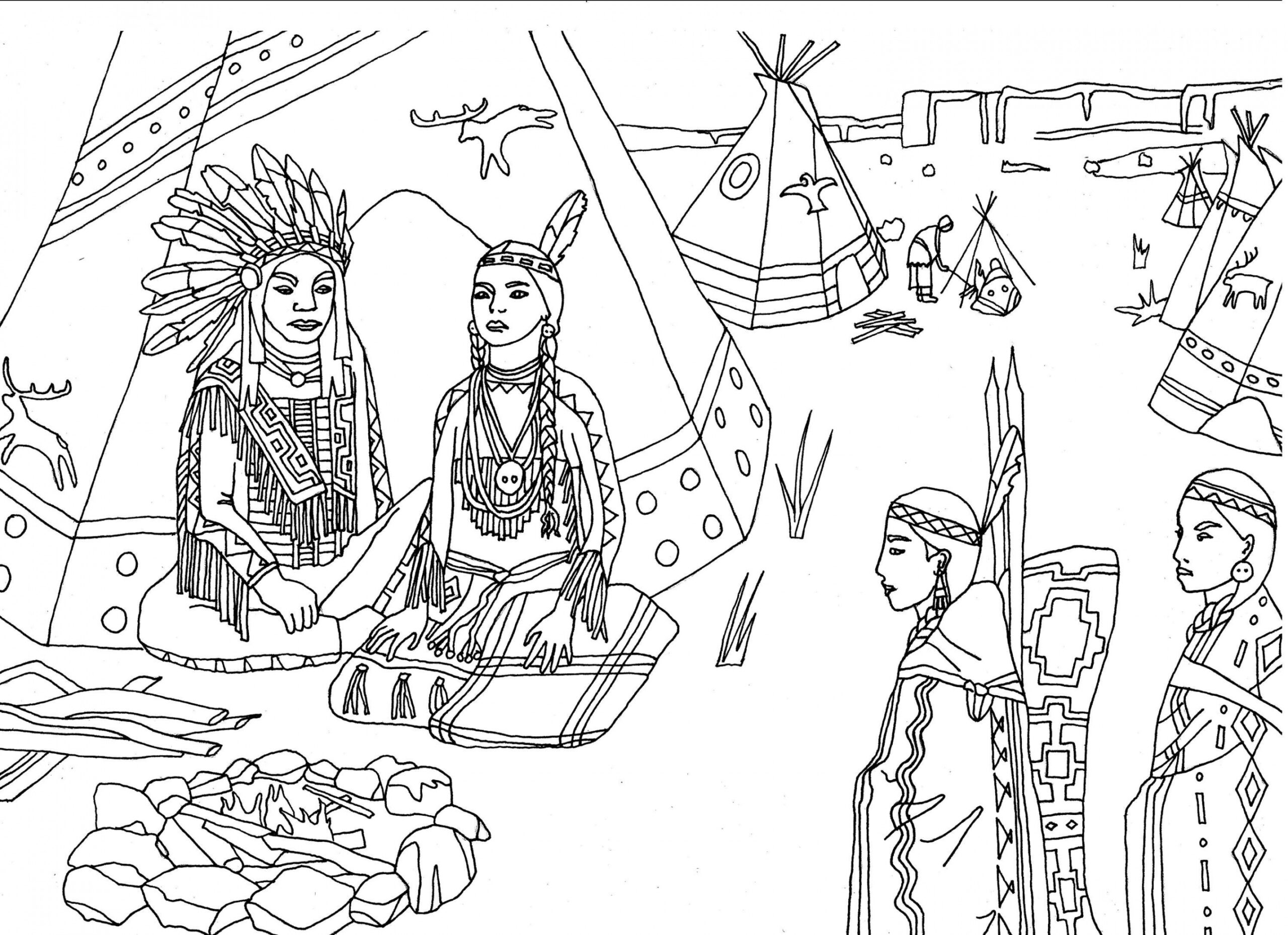 Pin on Native Americans coloring pages