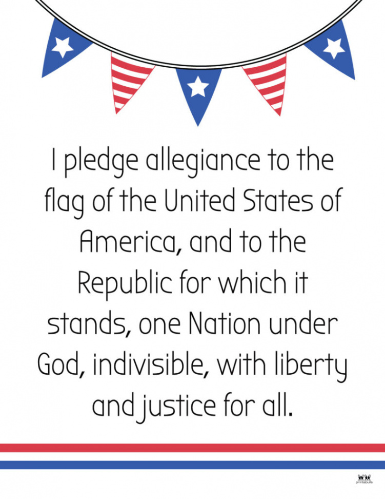 Pledge of Allegiance Words -  FREE Printables  Printabulls