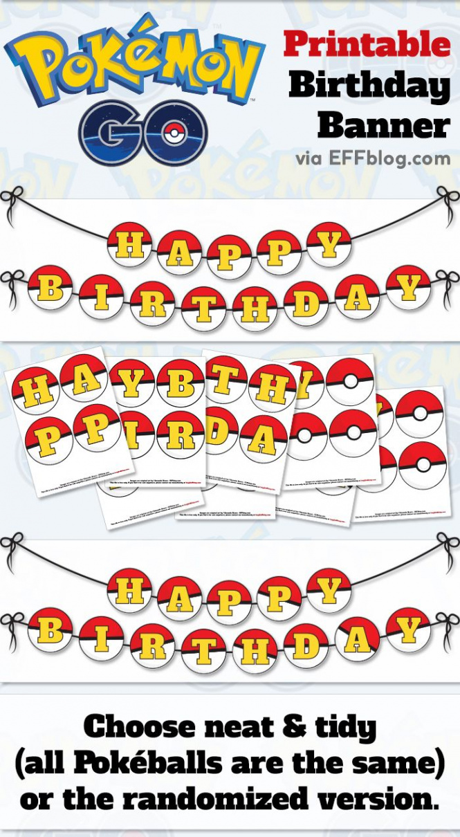 Pokémon GO: PokéBanner DIY Printable Birthday Banner  Pokemon