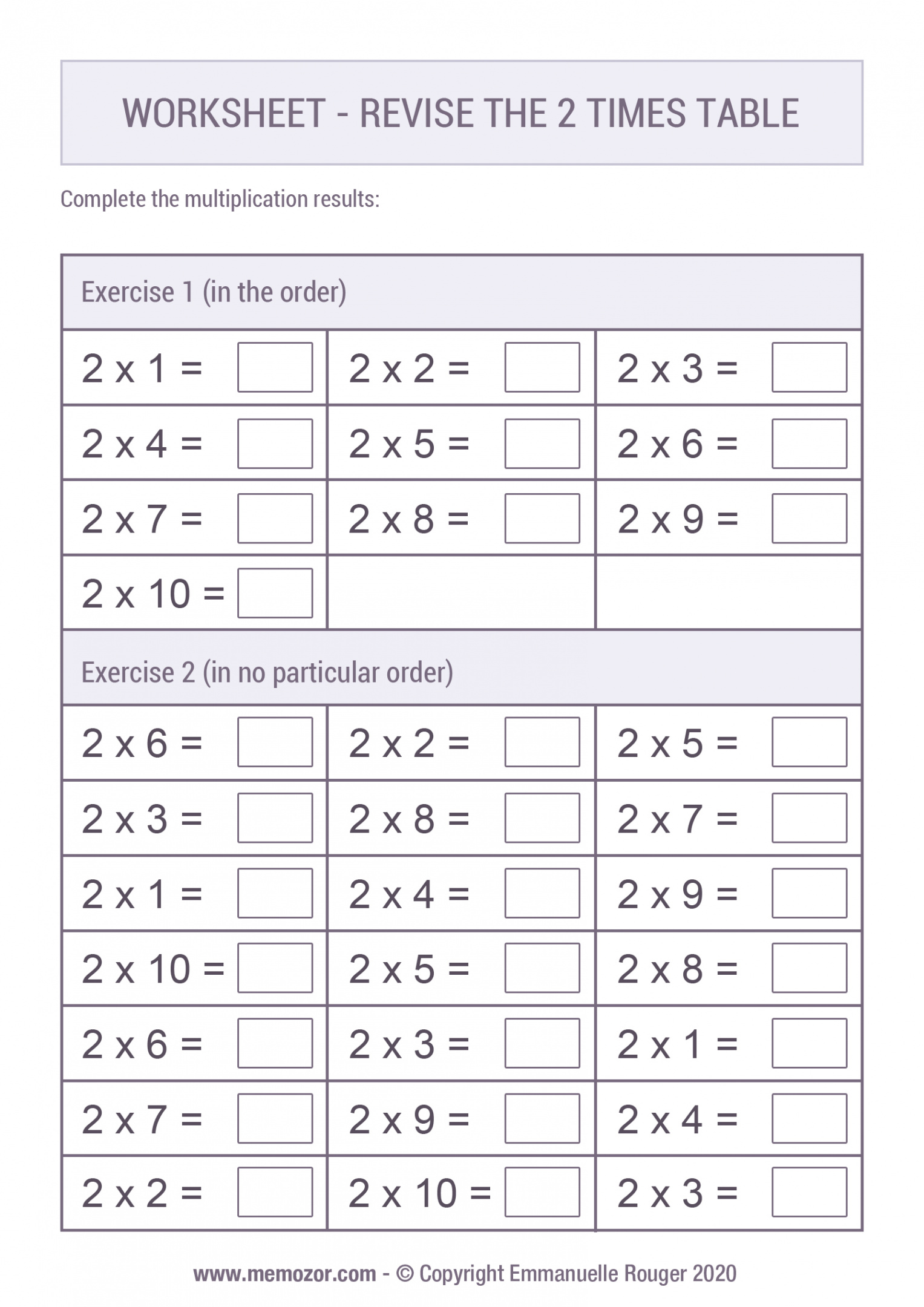 Pretty  Times table Chart - Print for free (many colors)  Memozor