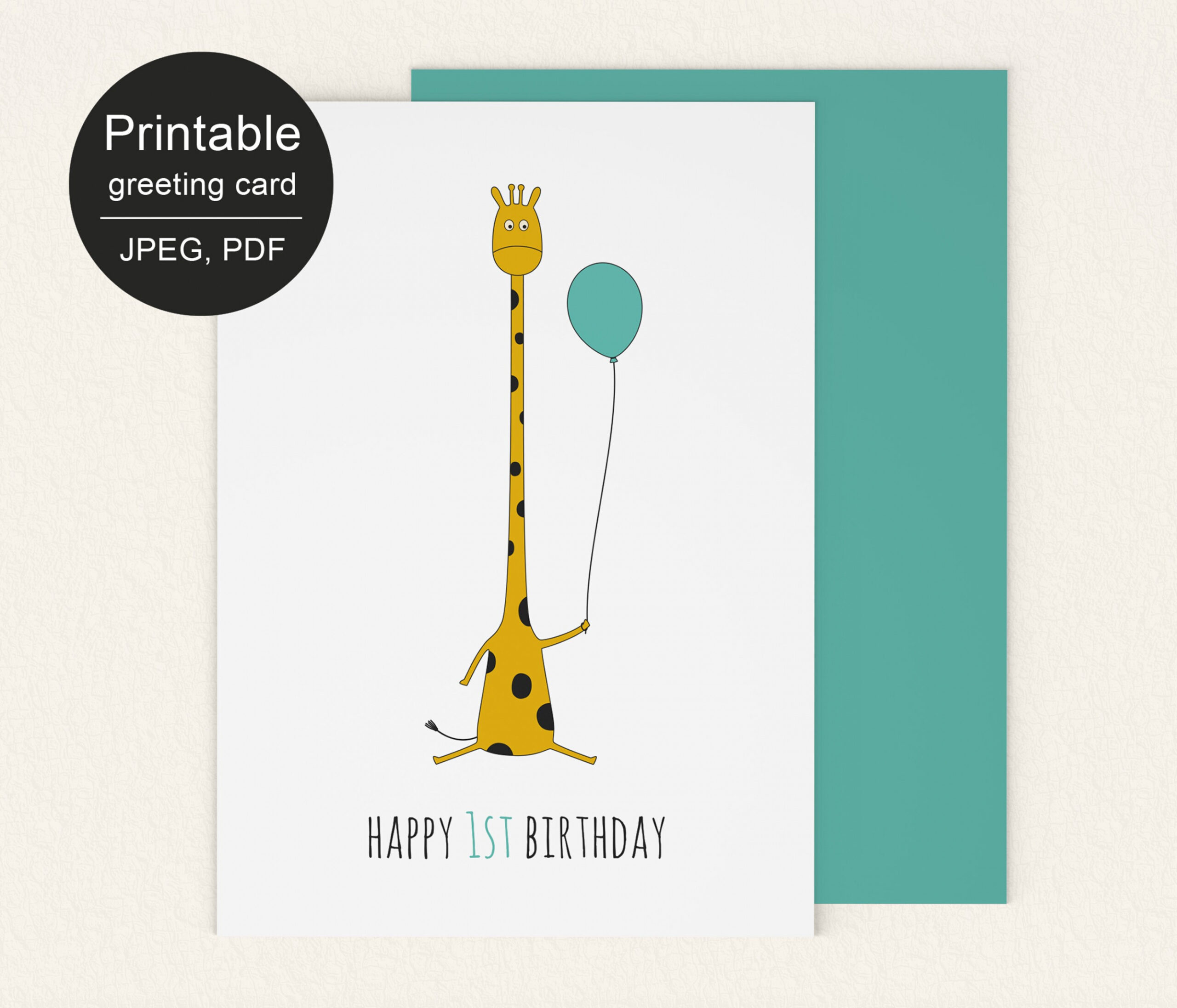 PRINTABLE Baby Boy st Birthday Card Digital Happy st - Etsy