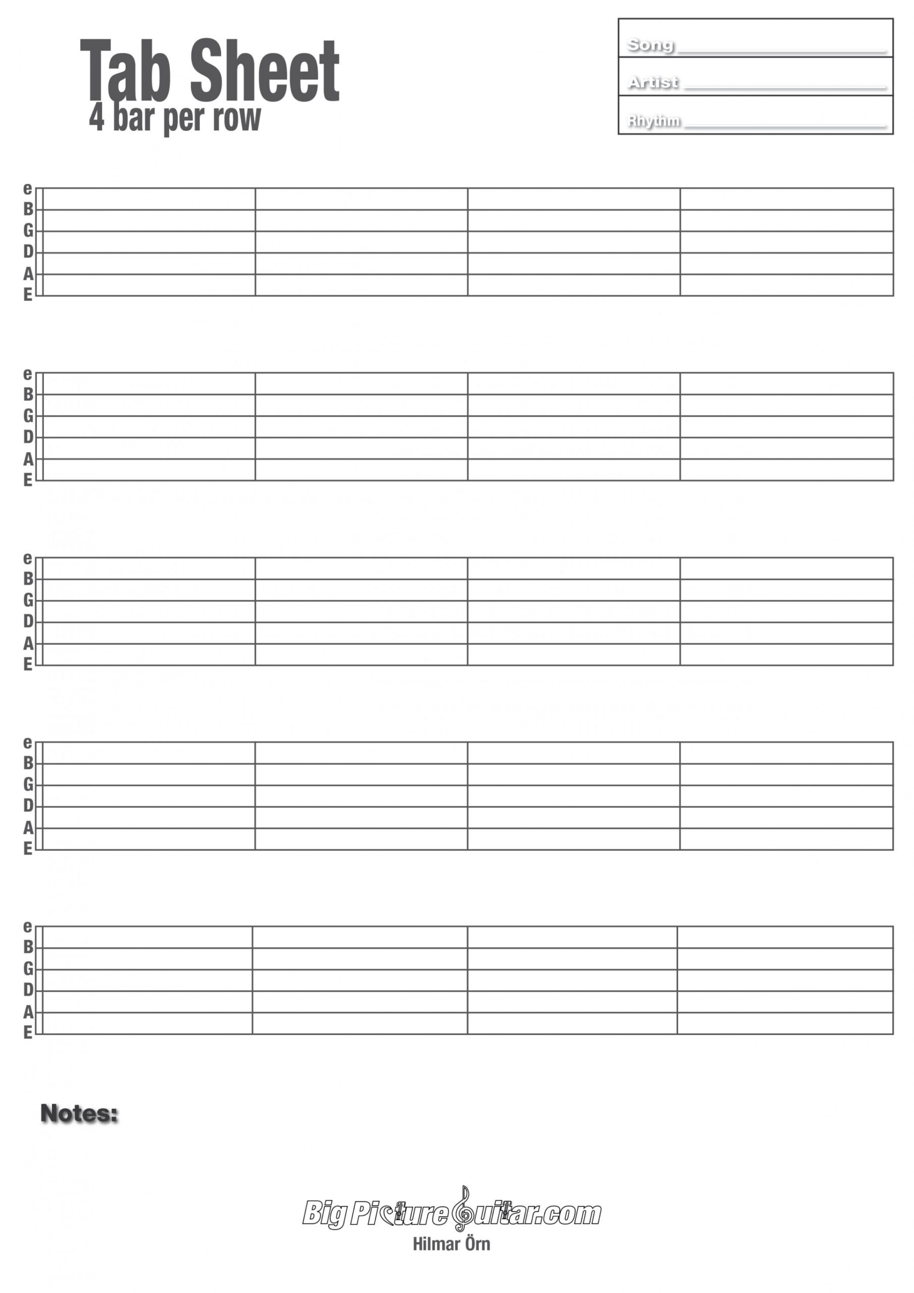 printable blank guitar tab sheets  Guitar tabs acoustic, Guitar