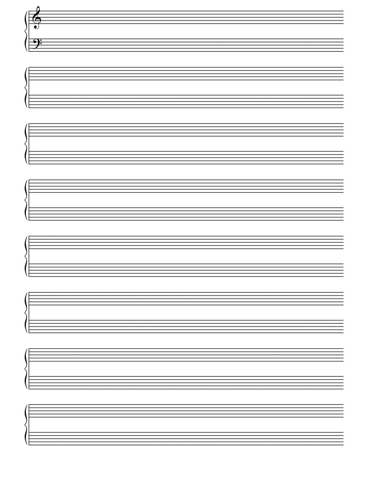 Printable Blank Piano Sheet Music Paper  Blank sheet music, Music