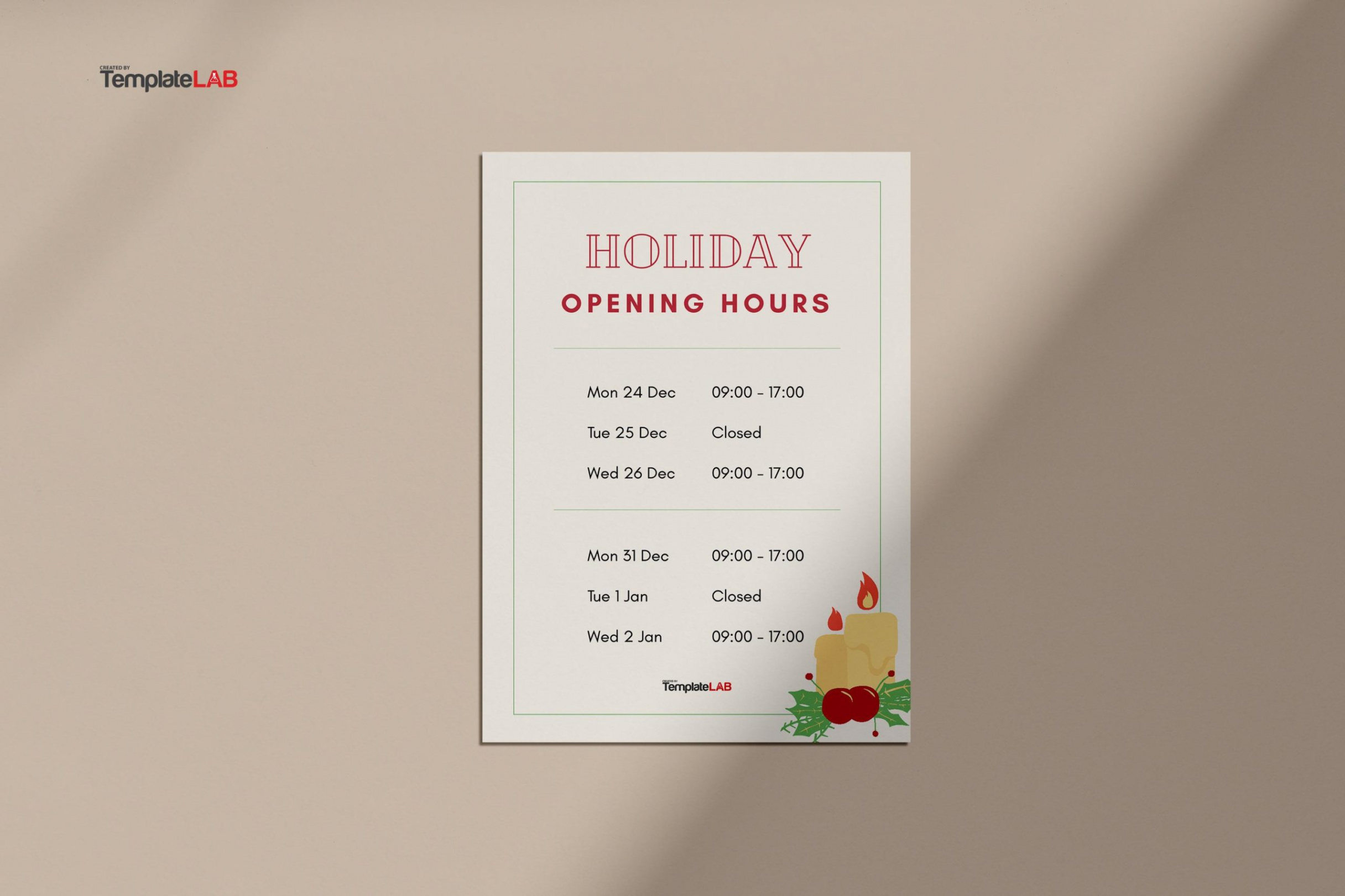 Printable Business Hours Templates (Word, PowerPoint, PDF)