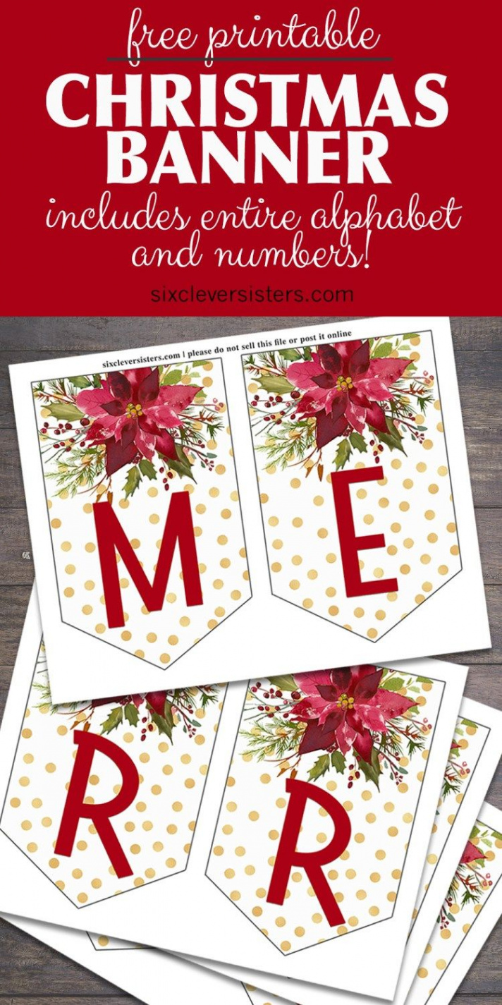 Printable Christmas Banner - Six Clever Sisters  Christmas banner