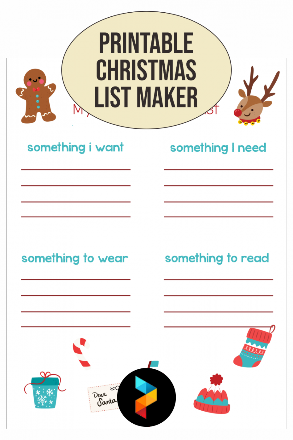 Printable Christmas List Maker  Christmas list maker, Christmas