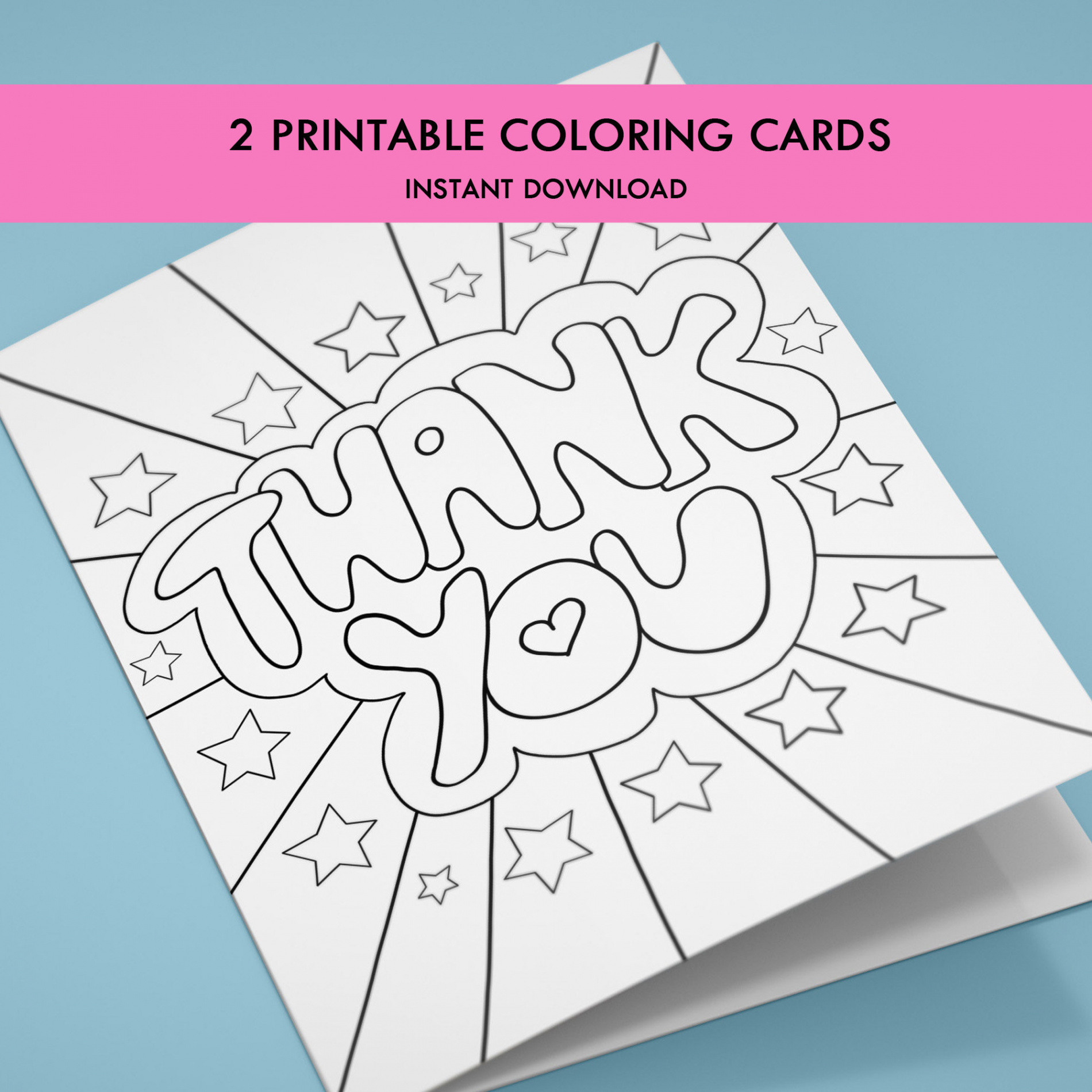 Printable Coloring Thank You Cards for Kids Kids