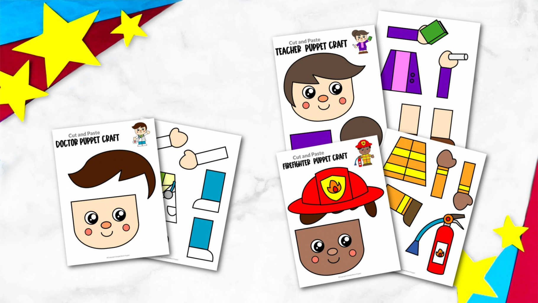 Printable Community Helper Puppet Craft Templates – Simple Mom Project