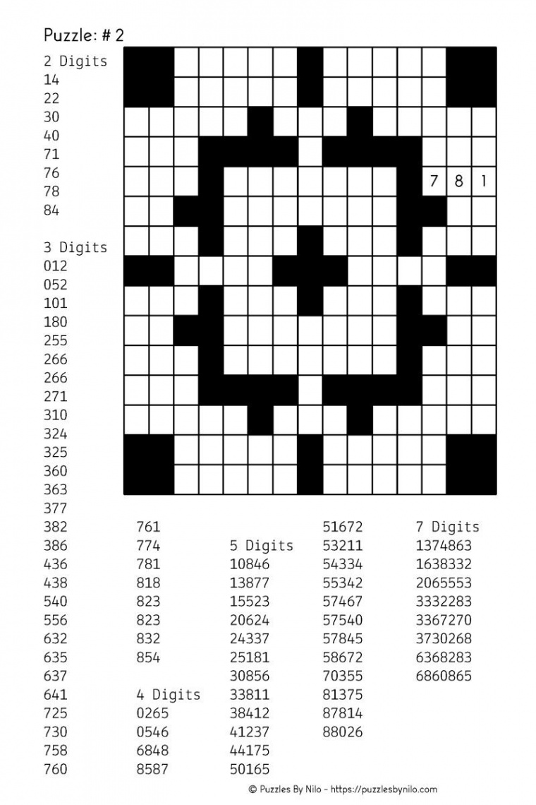 Printable Fill In Puzzle  Simple Template Design  Fill in