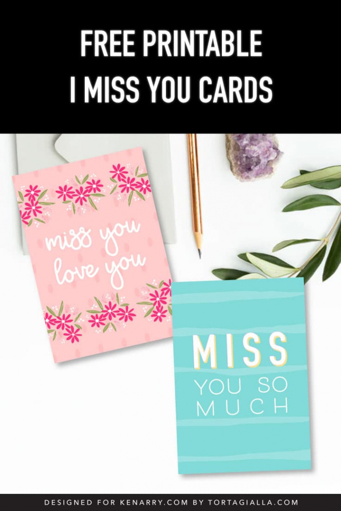 Printable I Miss You Cards - Ideas for the Home