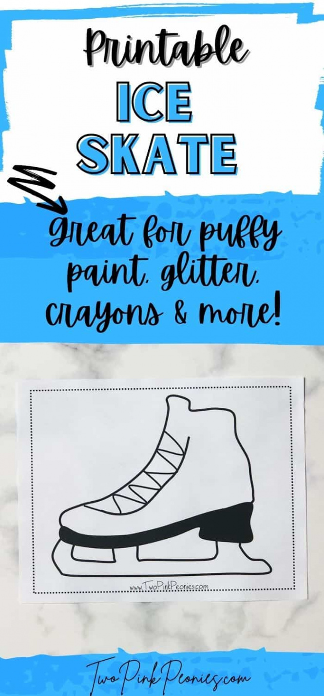 Printable Ice Skate Template Free Instant PDF Download!