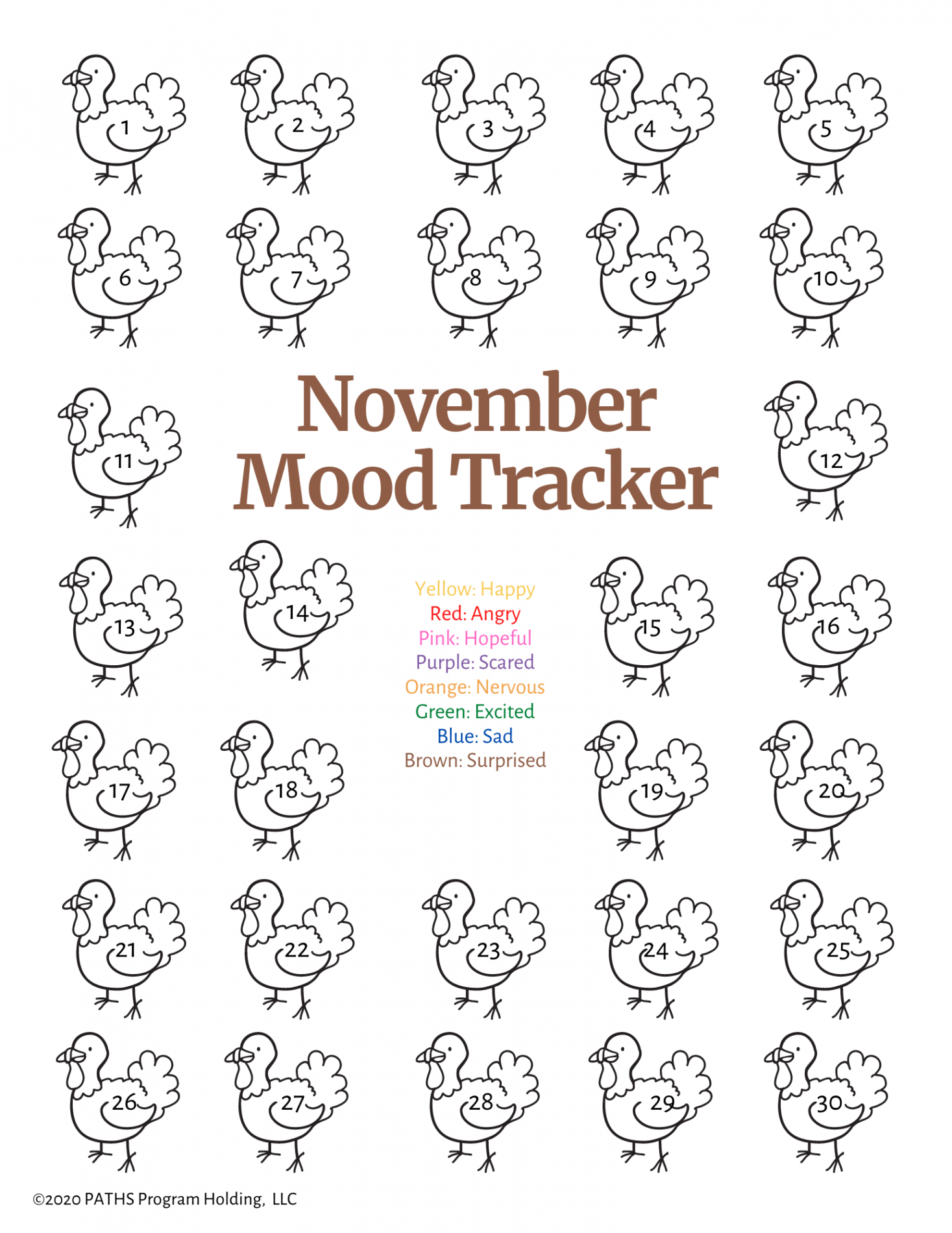 Printable: November Mood Tracker