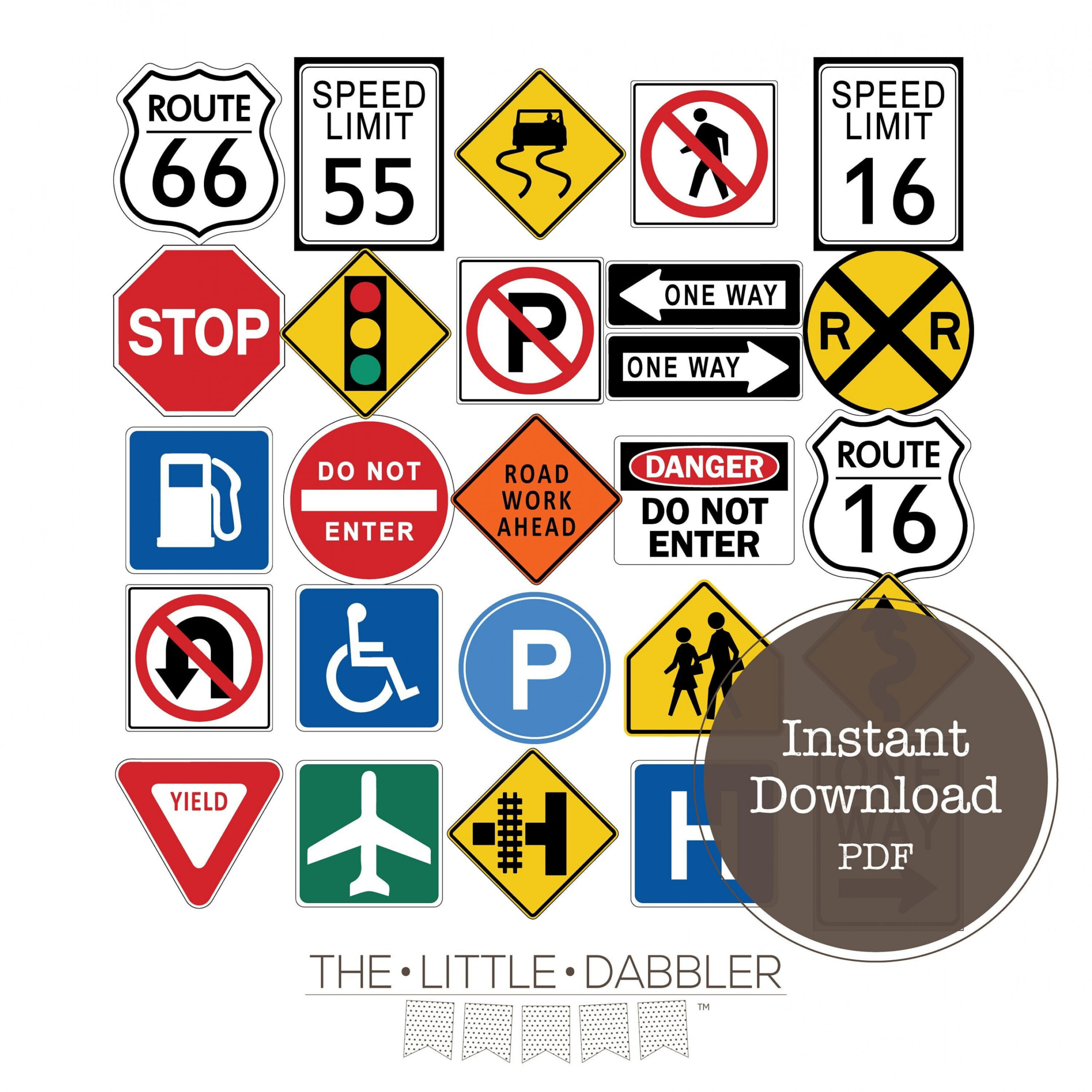 Printable Pretend Play Full Page Street Road Signs Cars - Etsy