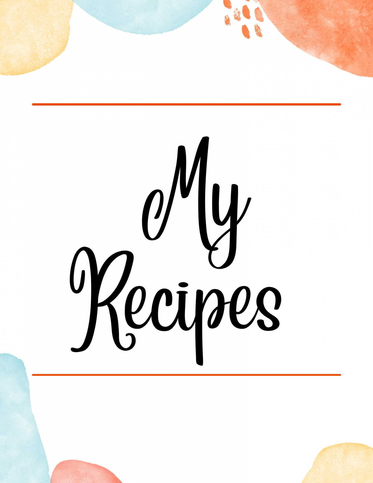 Printable Recipe Page and Recipe Cover Page PNG Instant - Etsy