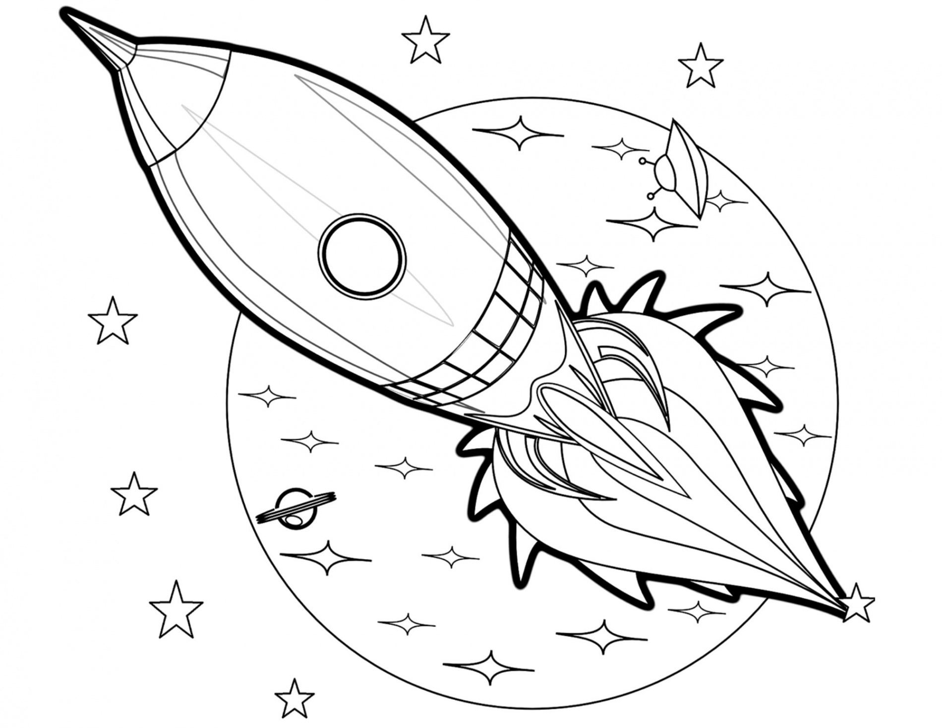 Printable Rocket Coloring Pages For Kids