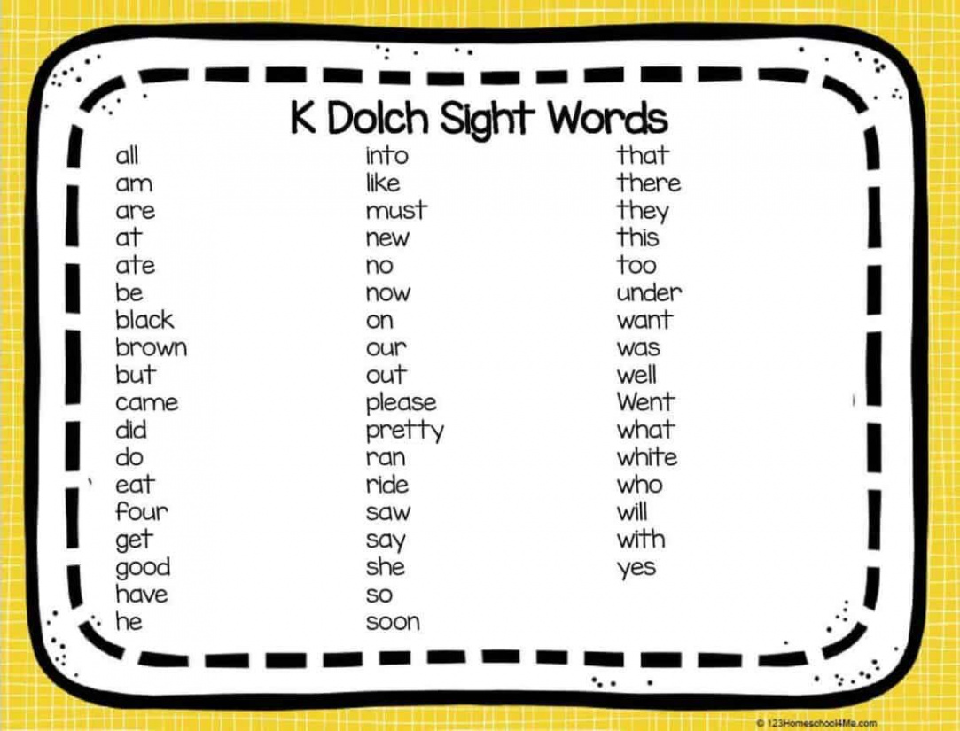 Printable Sight Words List  Sight words list, Sight words