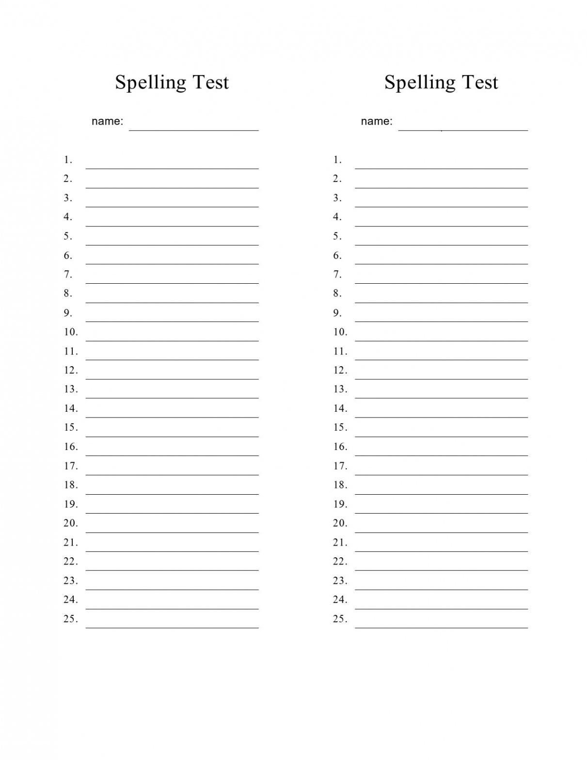 Printable Spelling Test Templates [Word & PDF] ᐅ TemplateLab