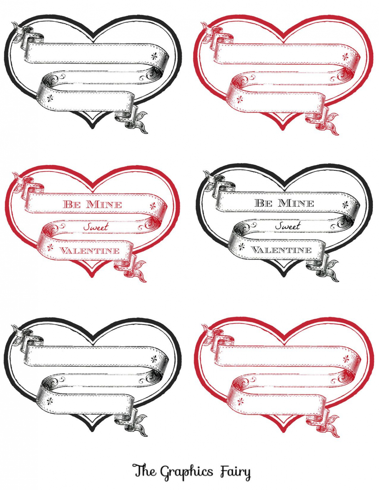 Printable Valentine Heart Images!  Valentines printables