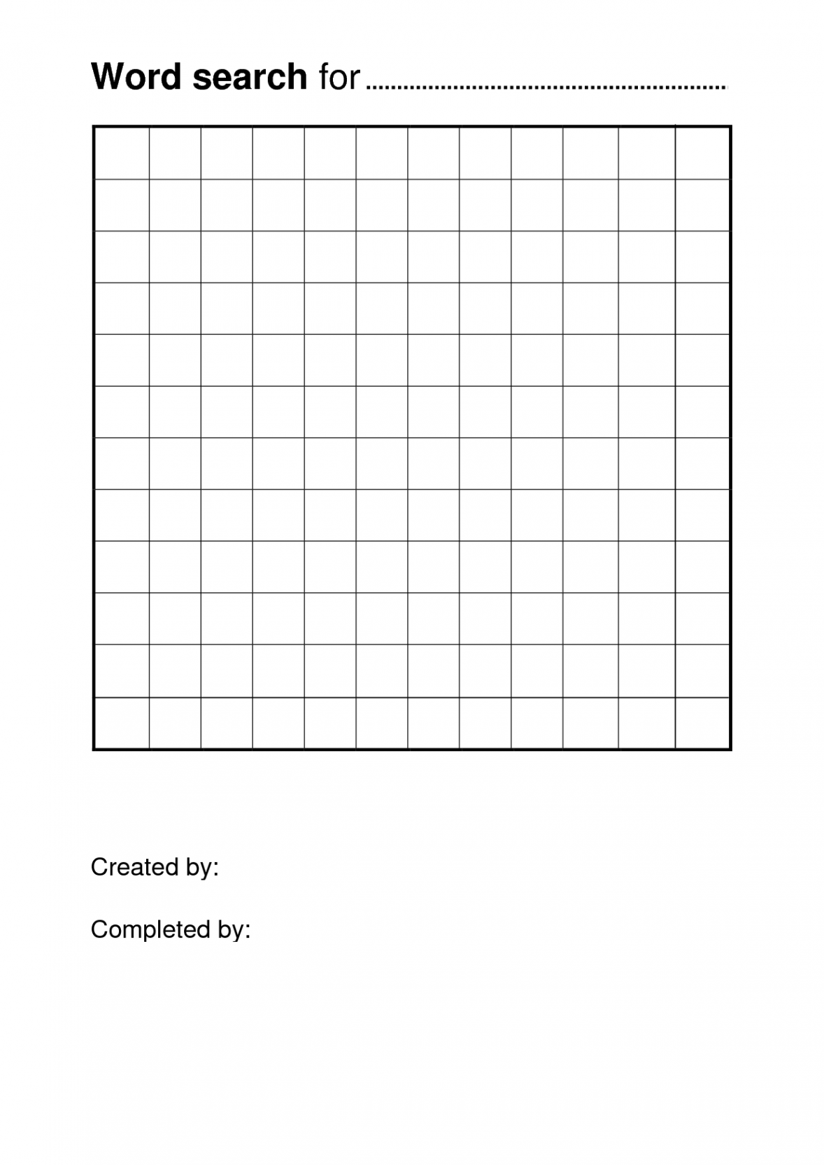 Printable Word Search Template  Templates printable free, Word