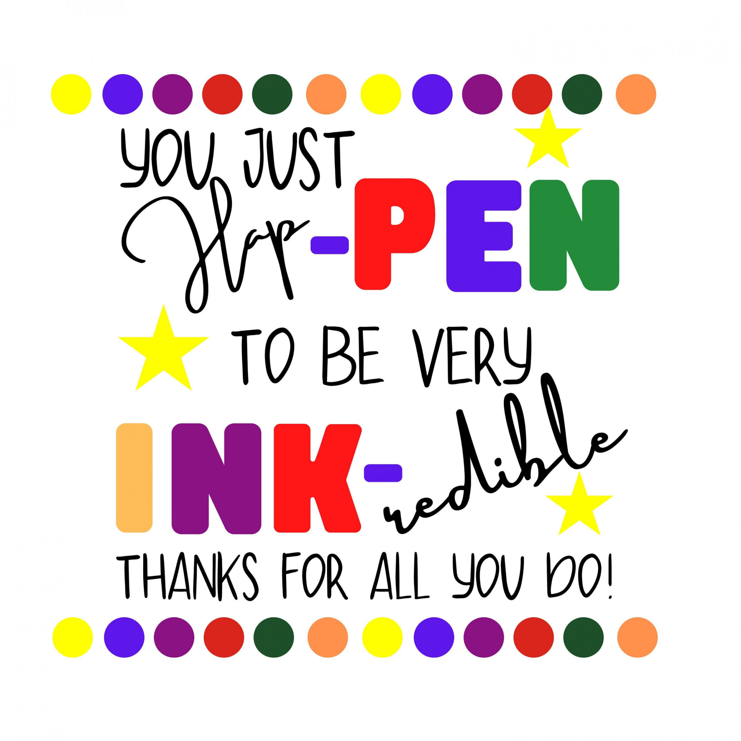 Printable You Are Ink-redible Appreciation Gift Tags for - Etsy