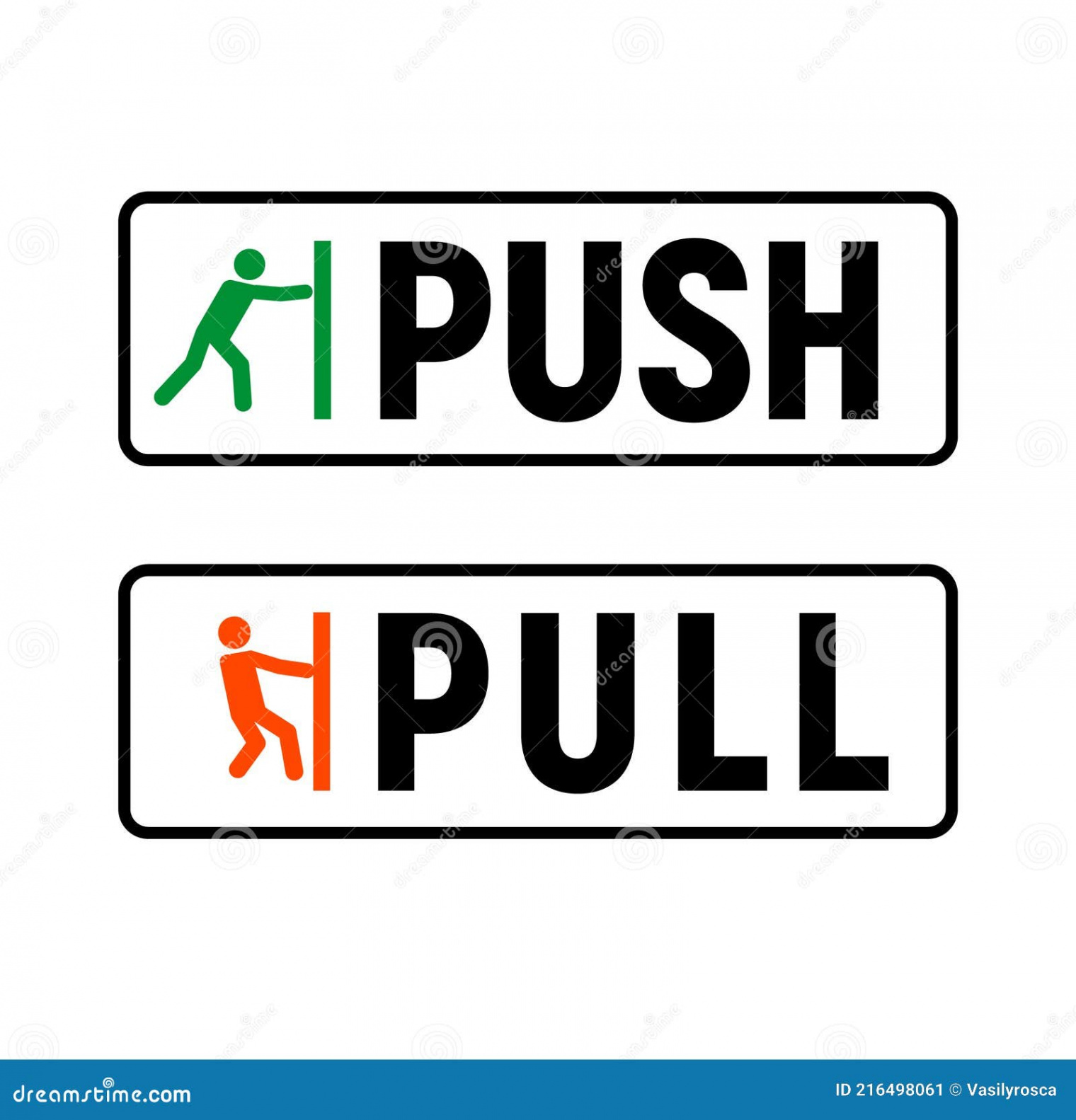 Push Pull Door Sign Stock Illustrations –  Push Pull Door Sign