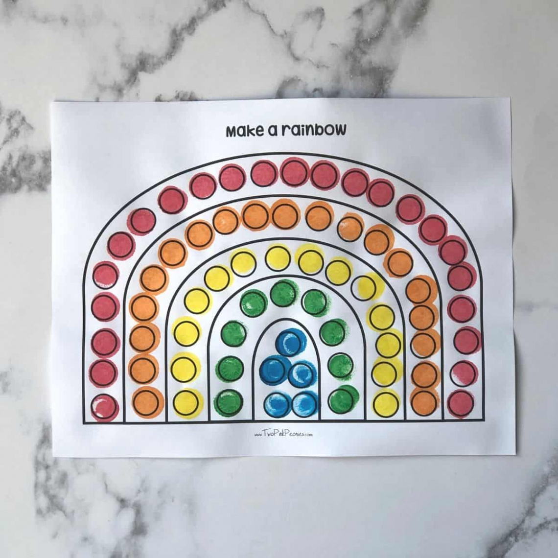 Rainbow Dot Marker Printable totally free instant download