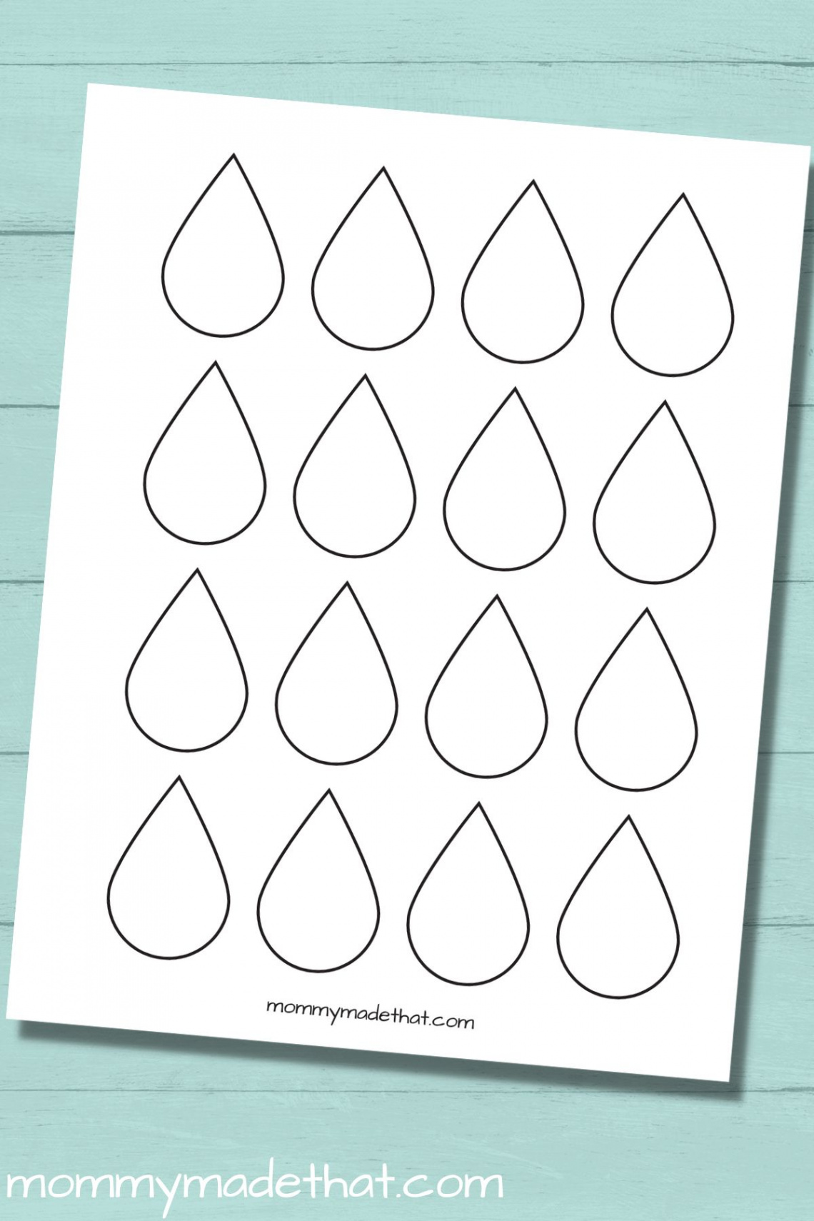 Raindrop Templates (Free Printables of Different Sizes!)