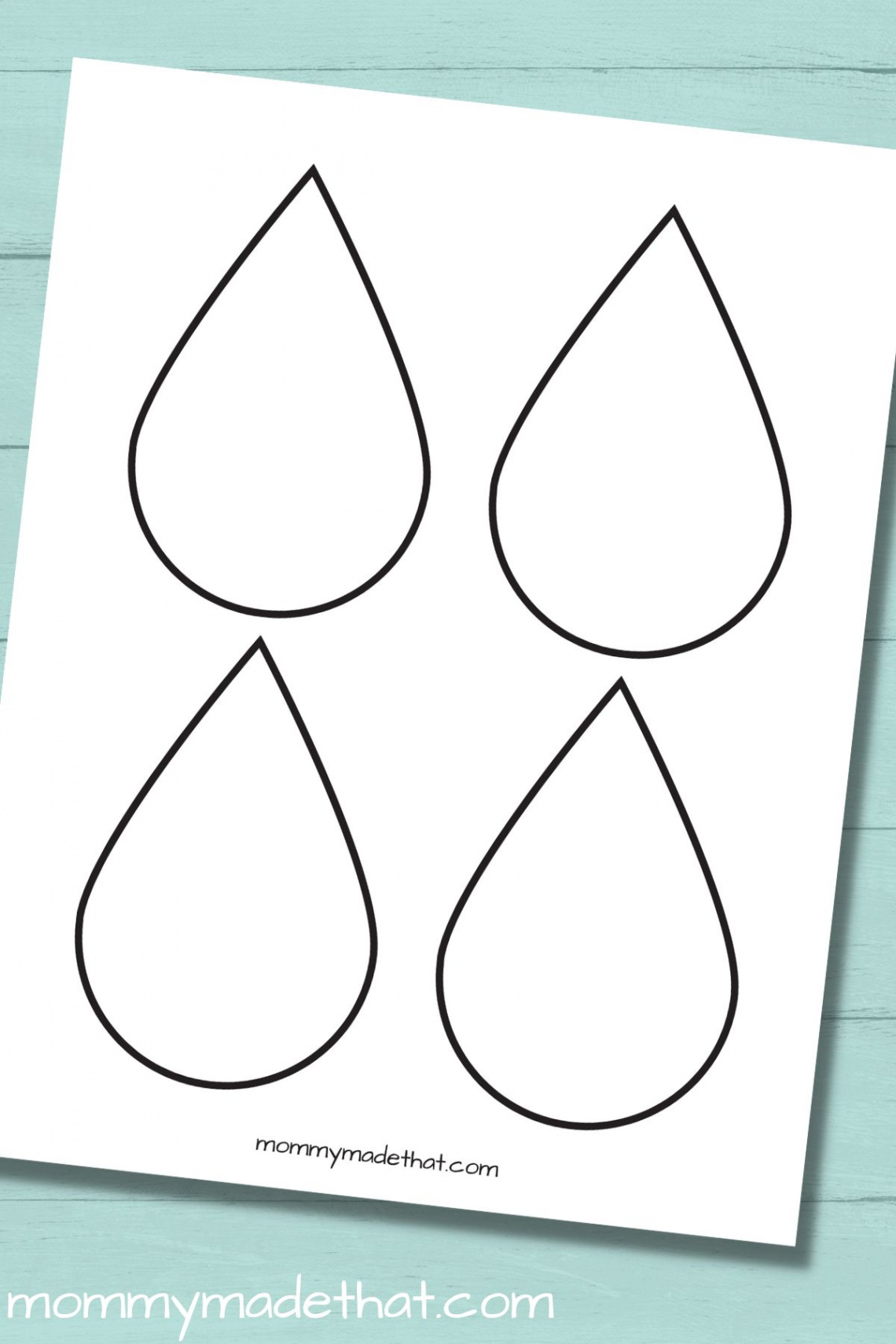 Raindrop Templates (Free Printables of Different Sizes!)