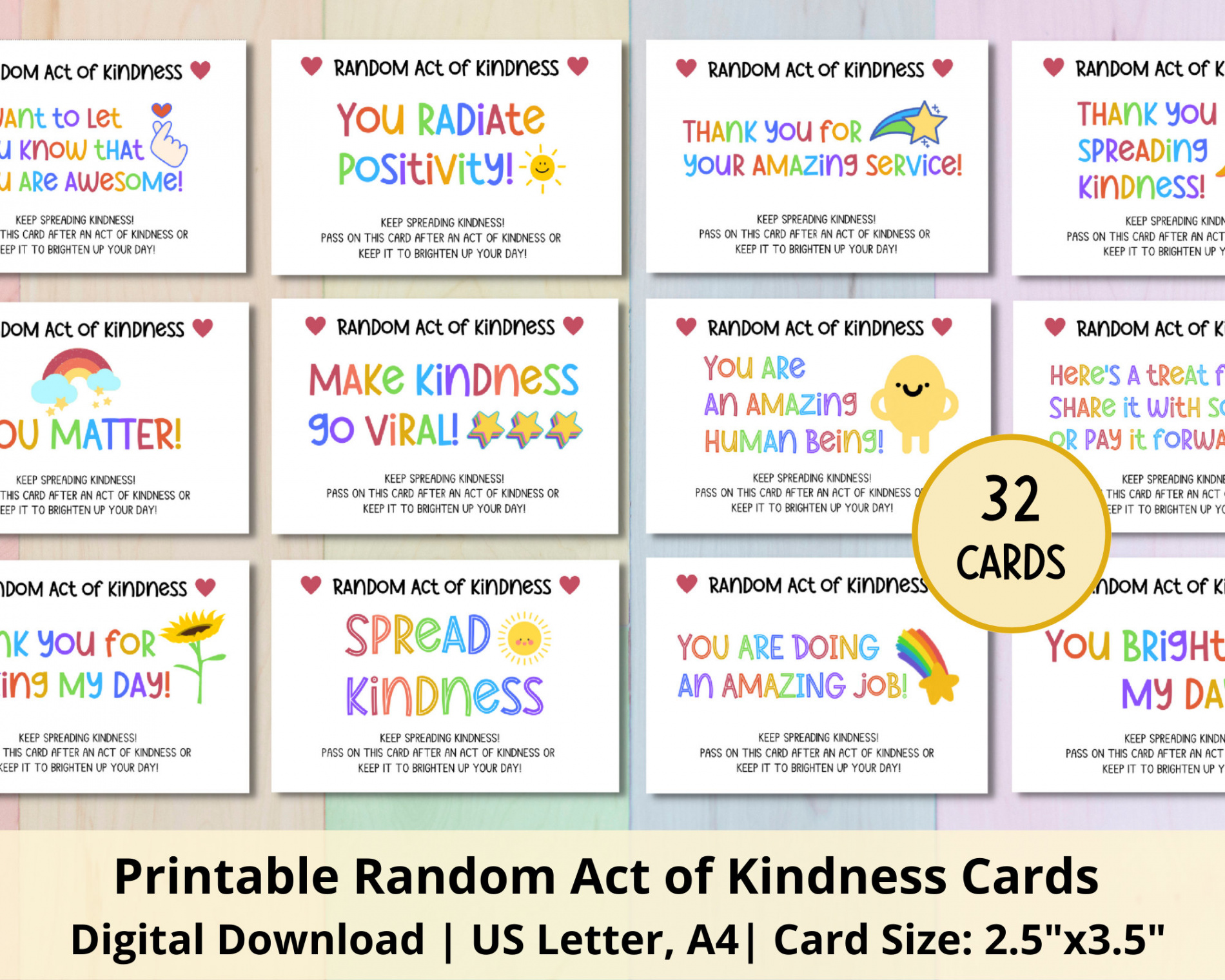 Random Act of Kindness Cards Printable Act of Kindness Cards Pay