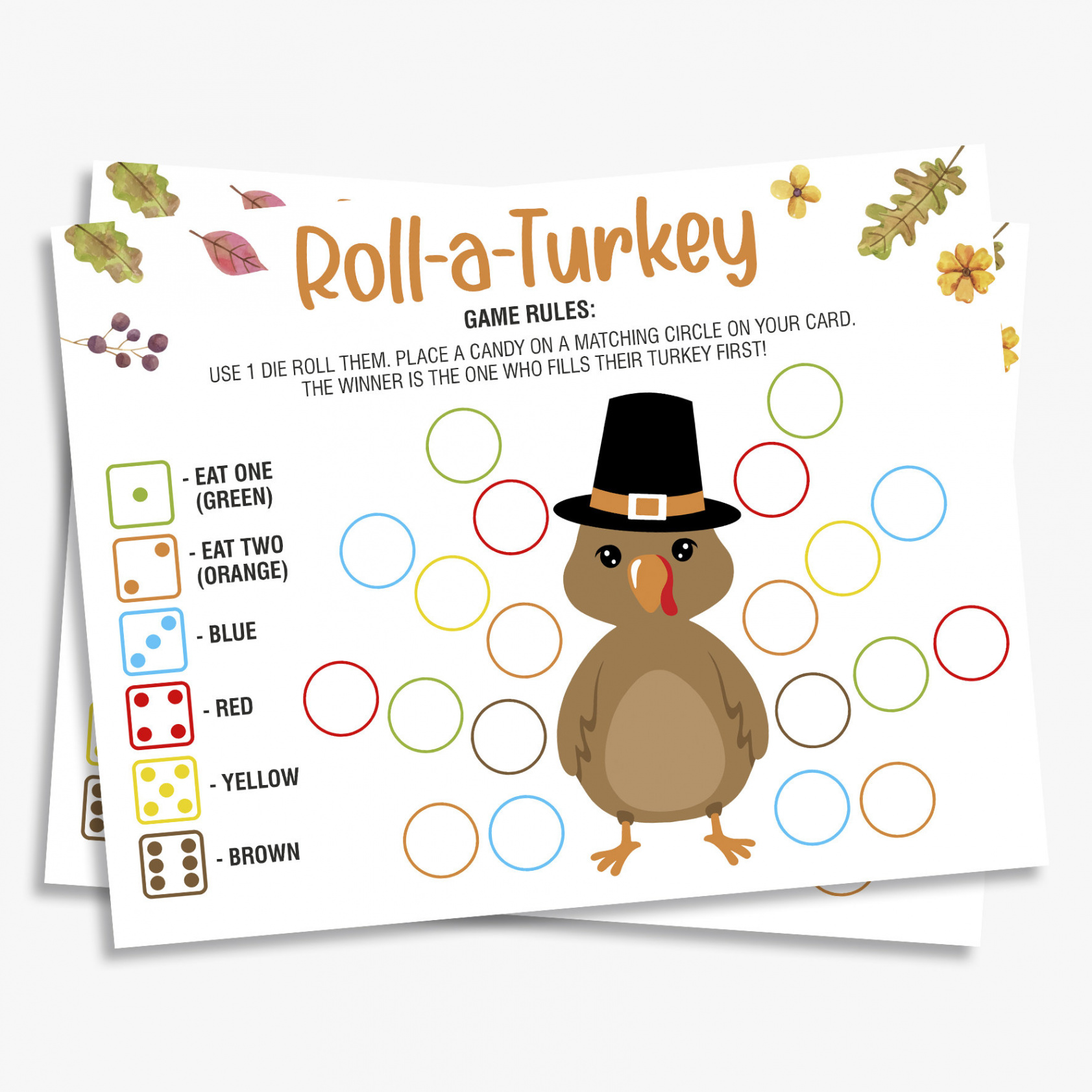 Roll a Turkey Thanksgiving Game for Kids Thanksgiving Games - Etsy