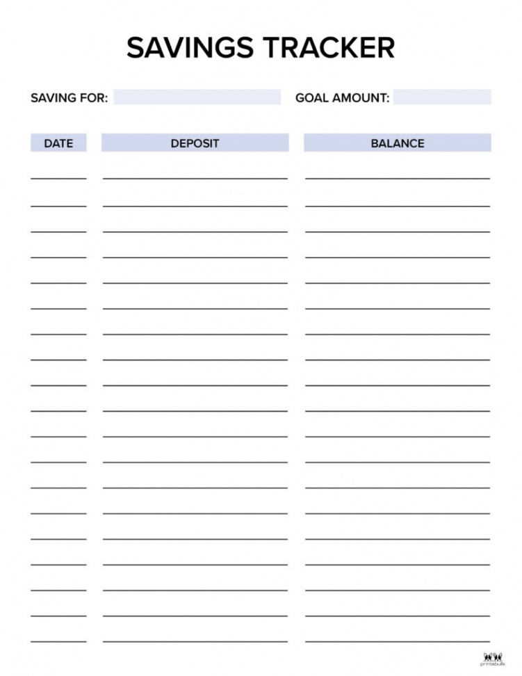 Savings Trackers -  FREE Printables  Printabulls