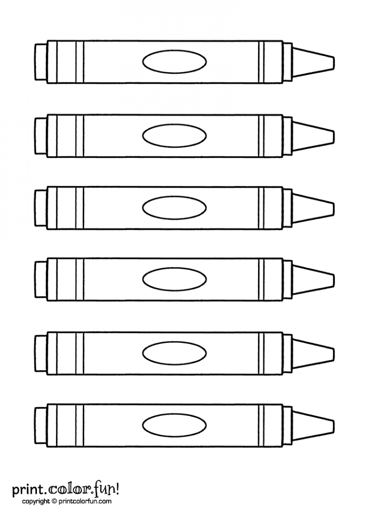 Six crayons  Print. Color