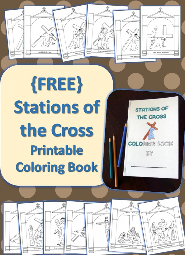 Stations of the Cross Printable Coloring Book Free - DrawnBCreative