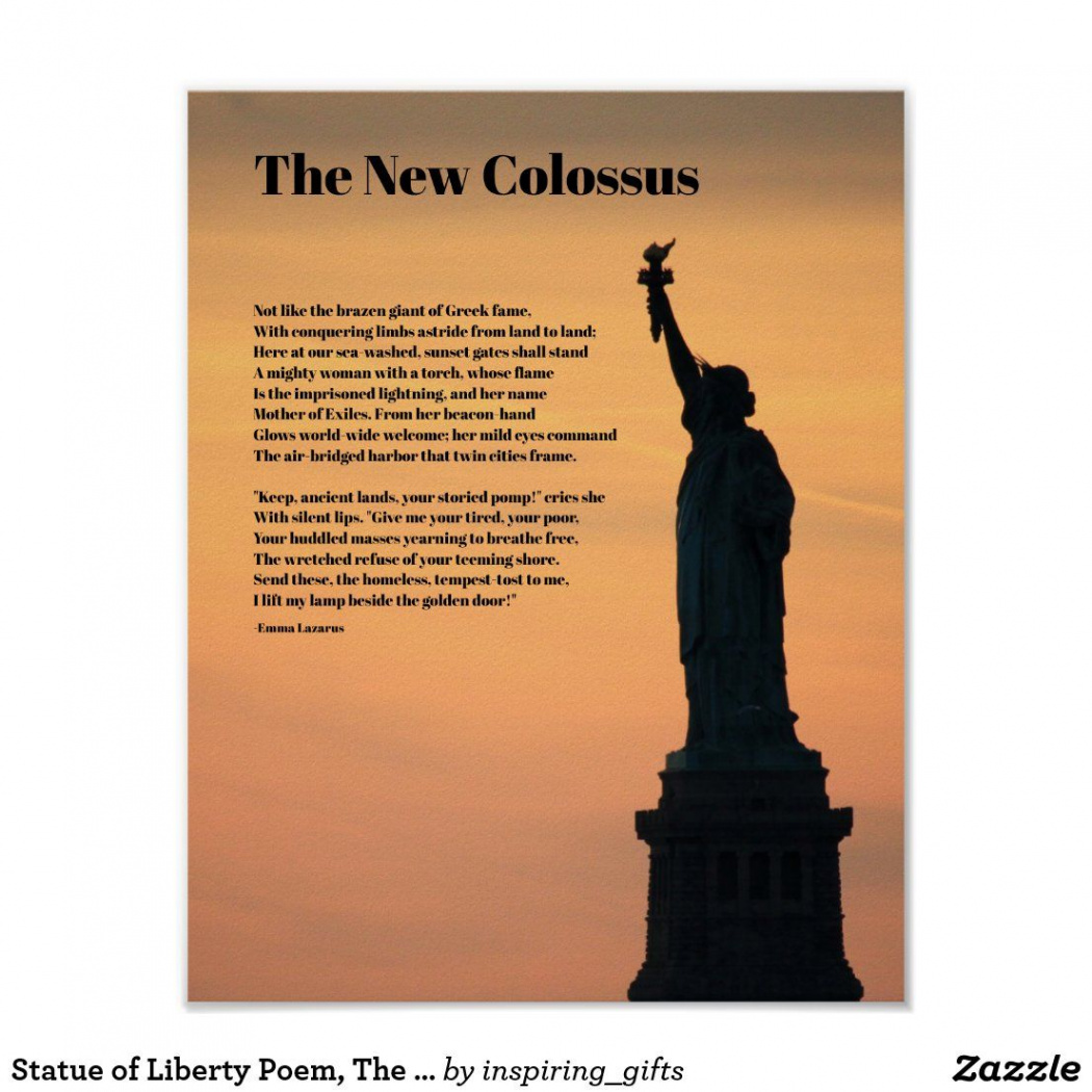 Statue of Liberty Poem, The New Colossus Poster  Zazzle  The new