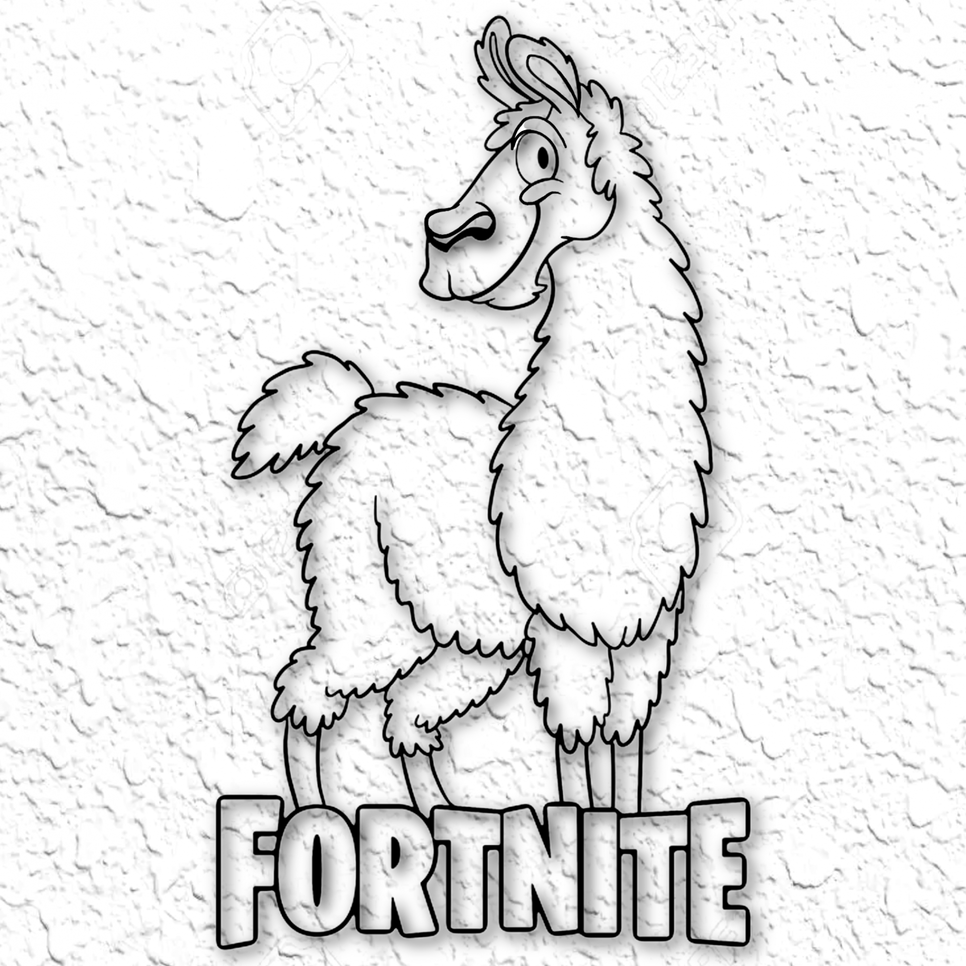 STL-Datei Fortnite Llama Wandkunst Fortnite Wanddekor für