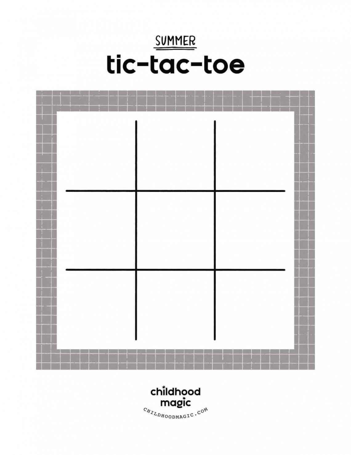 Summer Tic-Tac-Toe - Free Printable Game for Kids - Childhood Magic