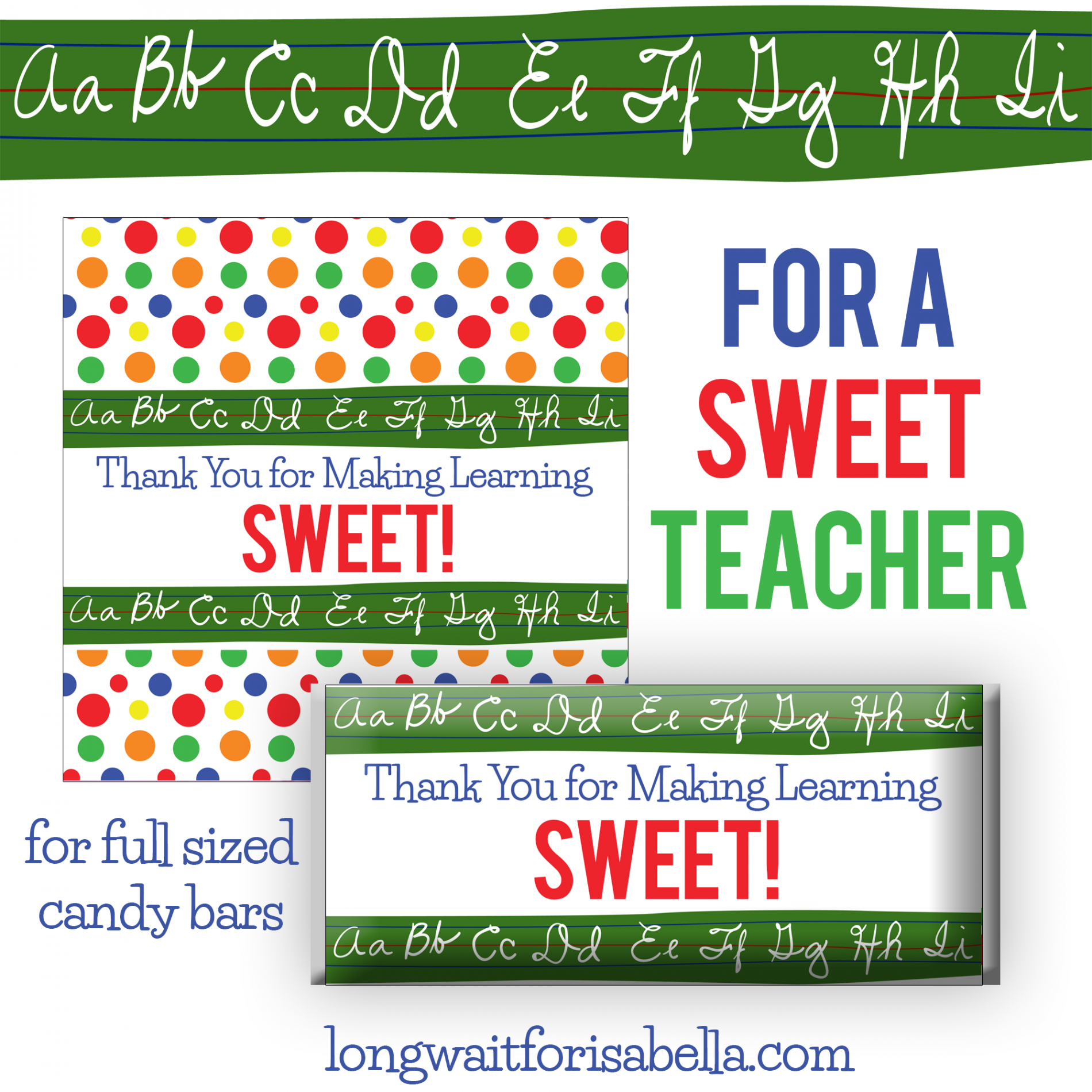 Teacher Appreciation Candy Bar Wrapper Printable  Teacher