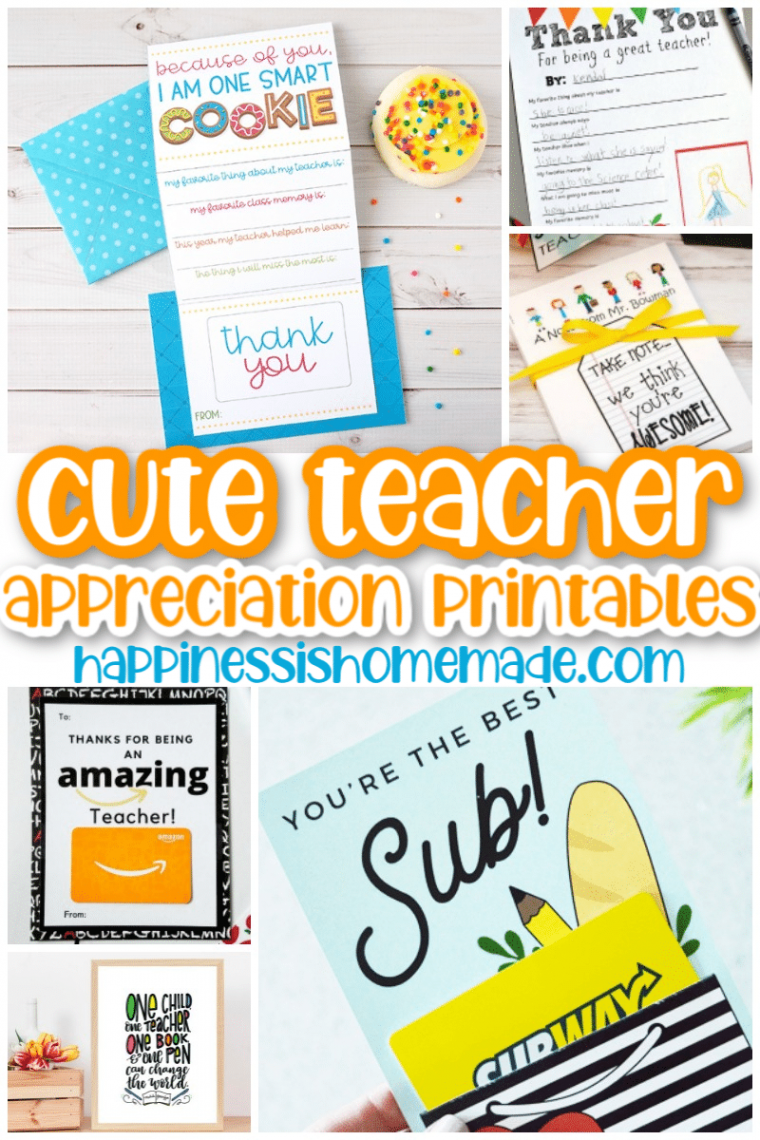 Teacher Appreciation Printables - Happiness is Homemade