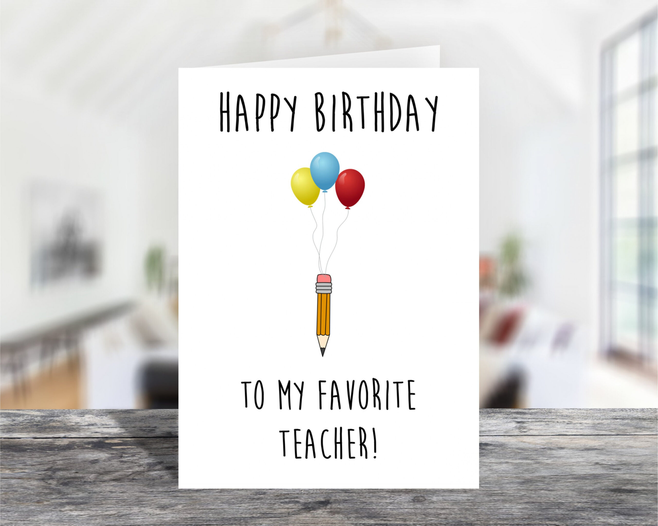 Teacher Birthday Card Printable Happy Birthday Card for - Etsy