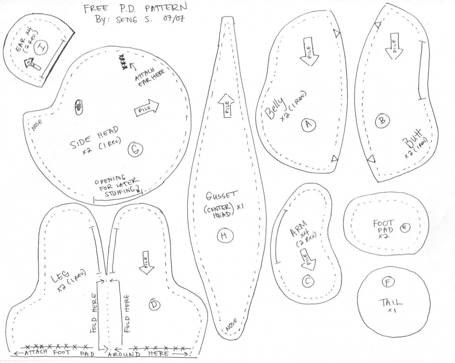 teddy bear pattern  Practical Enrichment  Teddy bear sewing