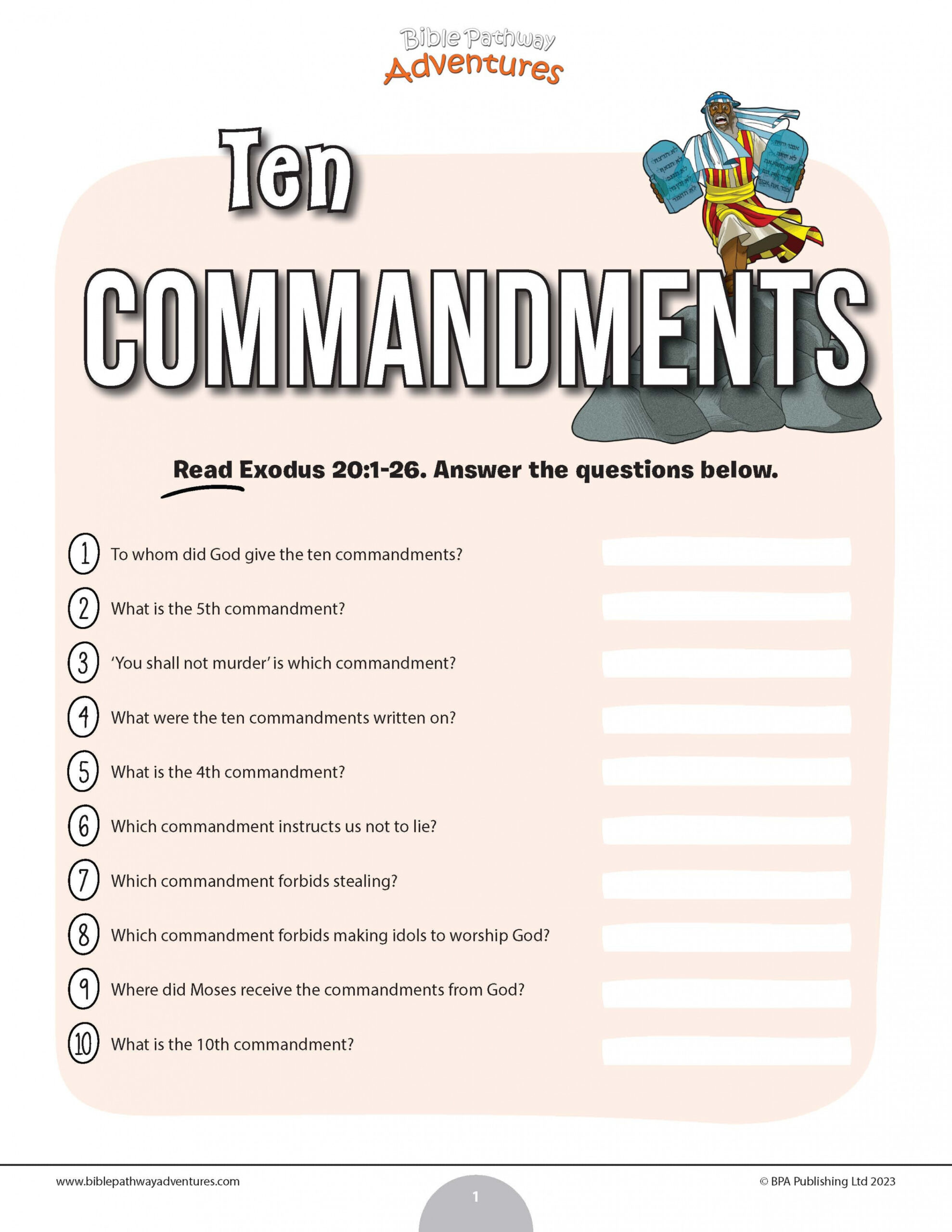 Ten Commandments quiz