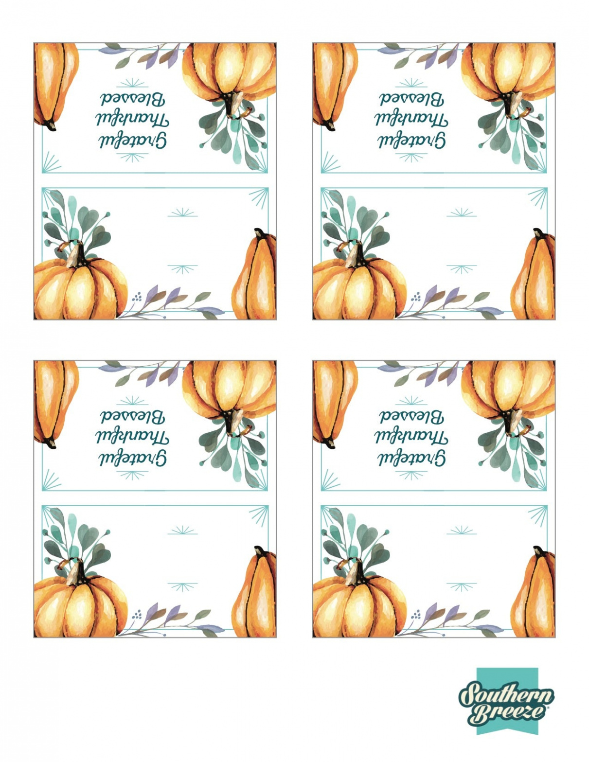 Thanksgiving Place cards: FREE Printable