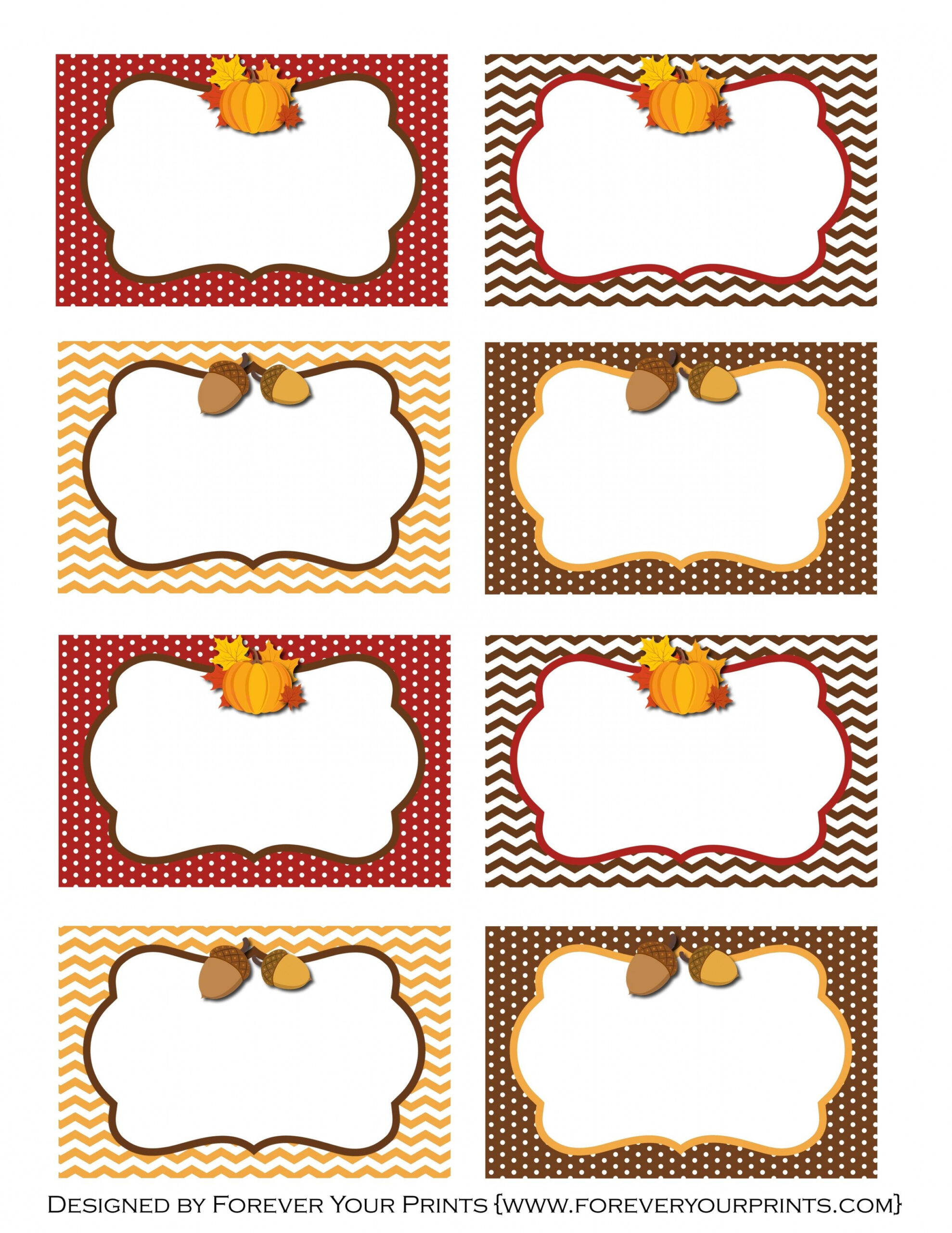 Thanksgiving place cards, Free thanksgiving printables