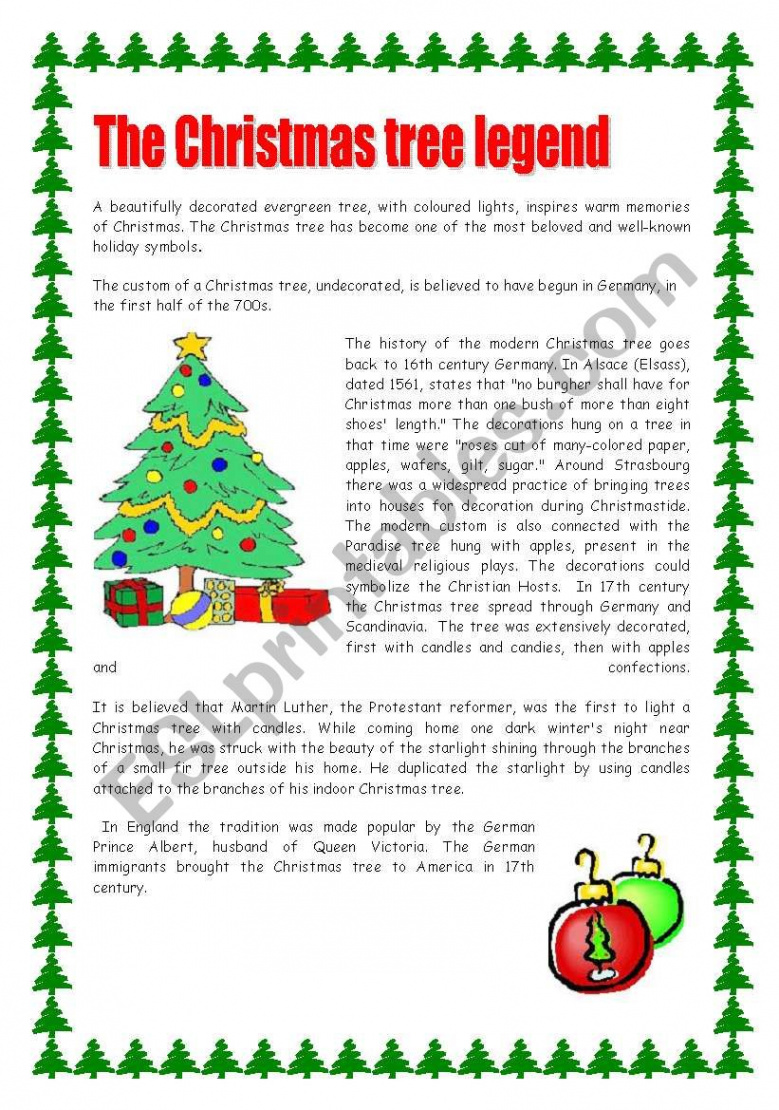 The Christmas tree legend /  pages - ESL worksheet by swissprof