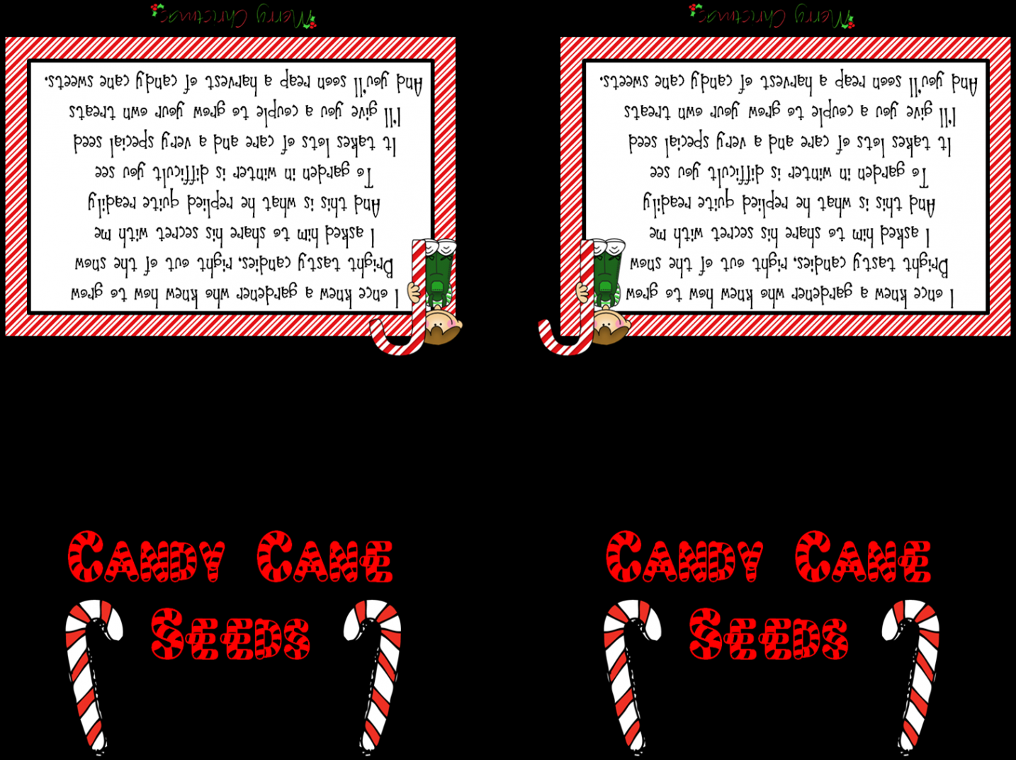 The Honey Bunch - free candy cane seeds tags  Christmas wrapping