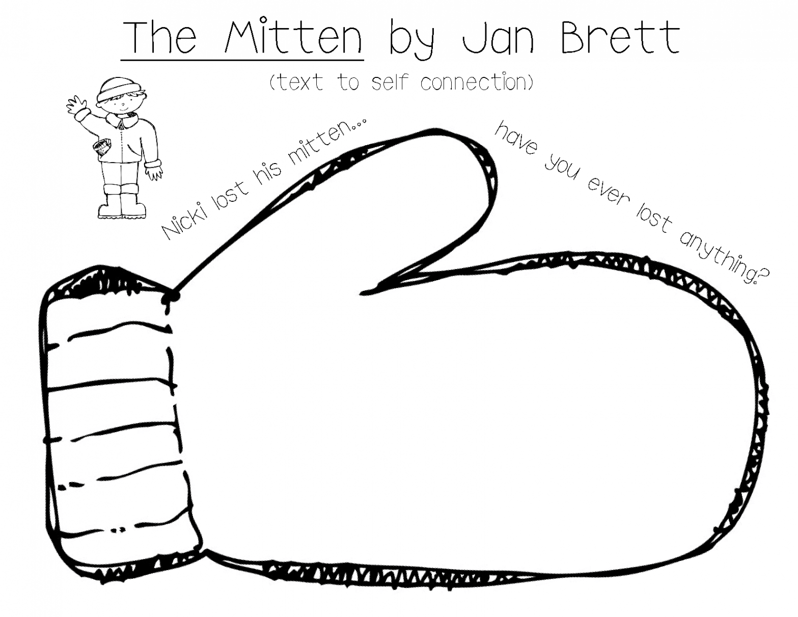 The Mitten By Jan Brett  Text to self, Text to self connection