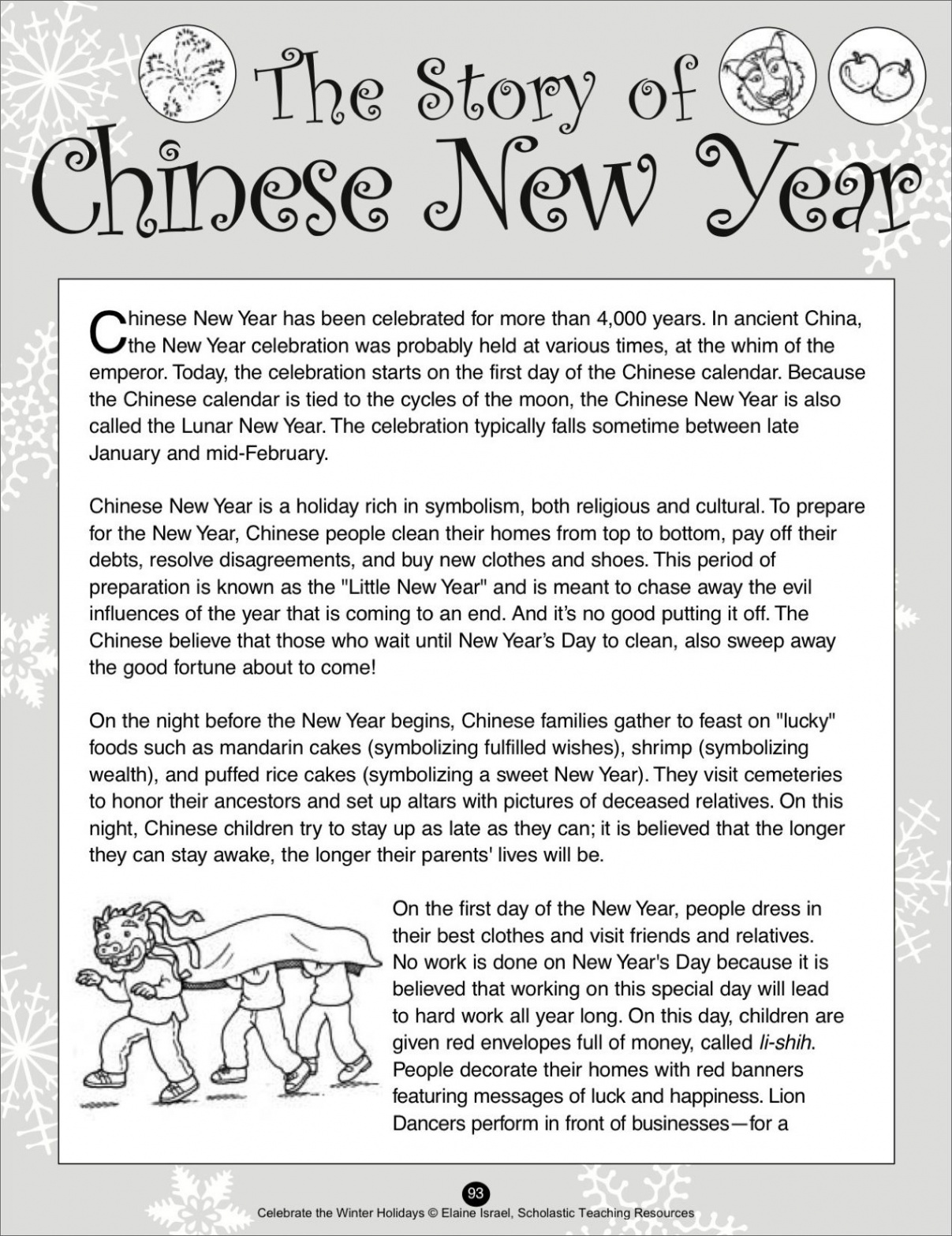 The Story of Chinese New Year - Scholastic Printables  Chinese